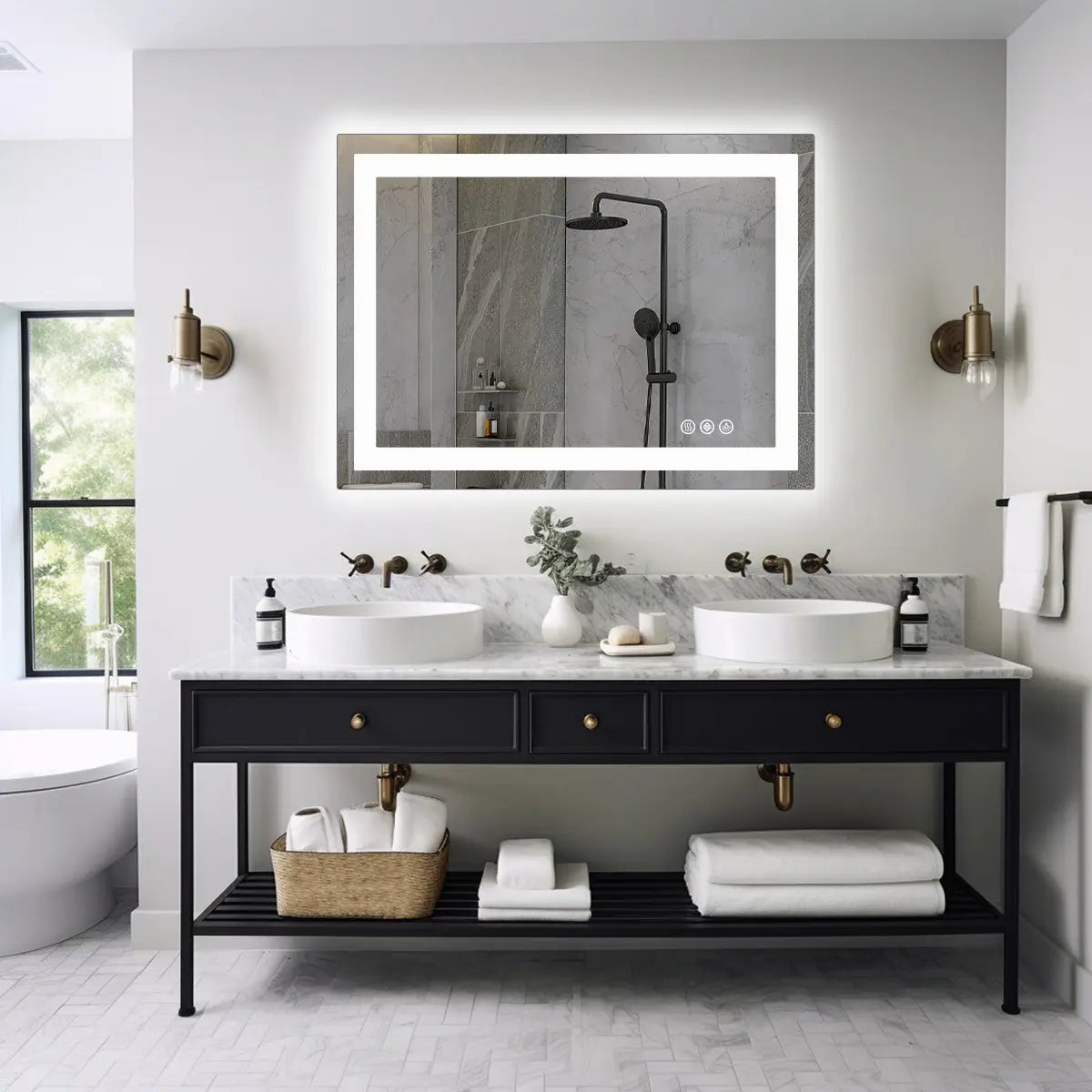 35" Lighted Frameless Bathroom Vanity Mirror Homeroots Bed & Bath