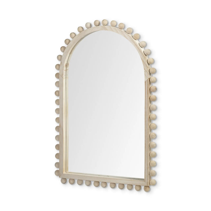 35" Natural Arch Wood Framed Accent Mirror Homeroots Bed & Bath