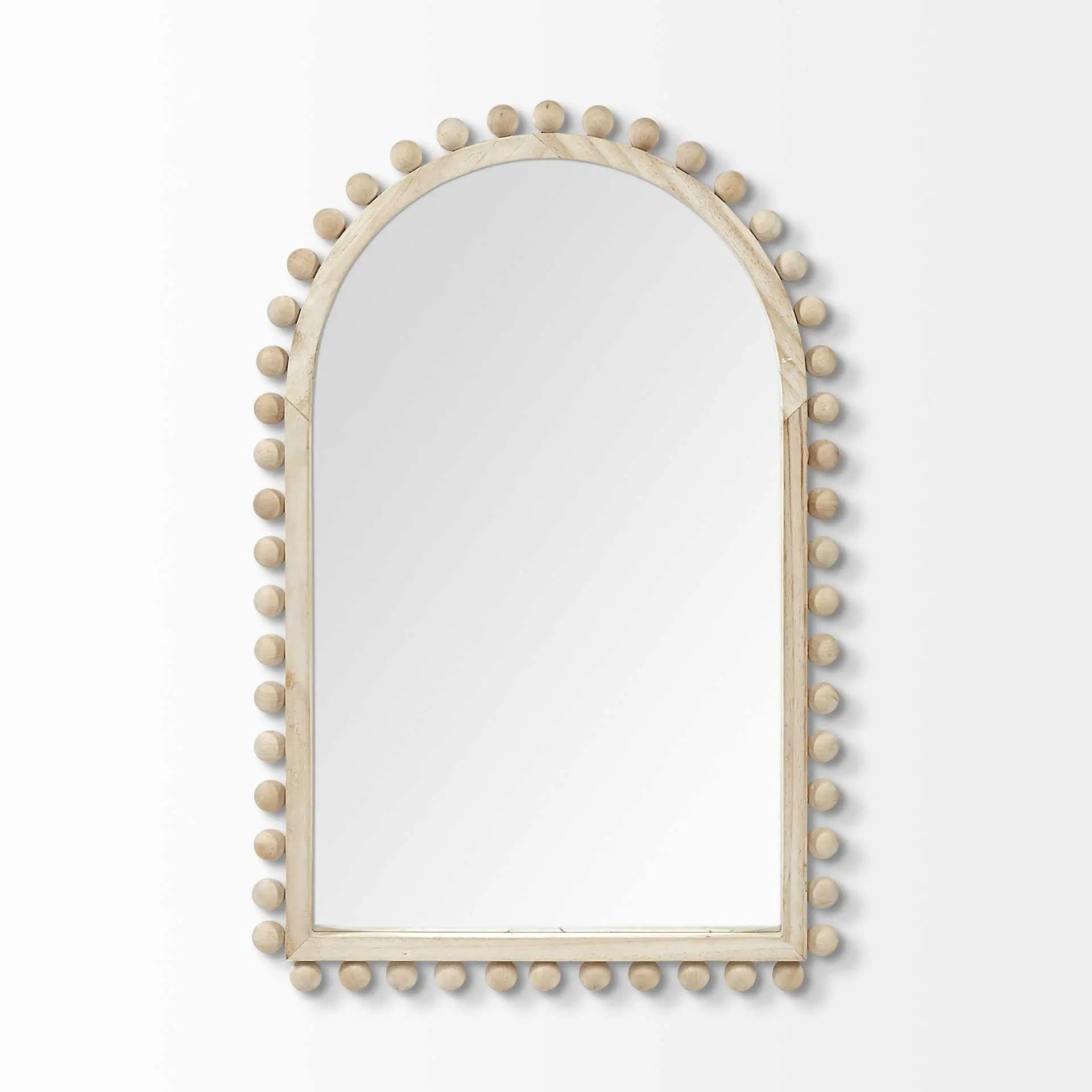 35" Natural Arch Wood Framed Accent Mirror Homeroots Bed & Bath