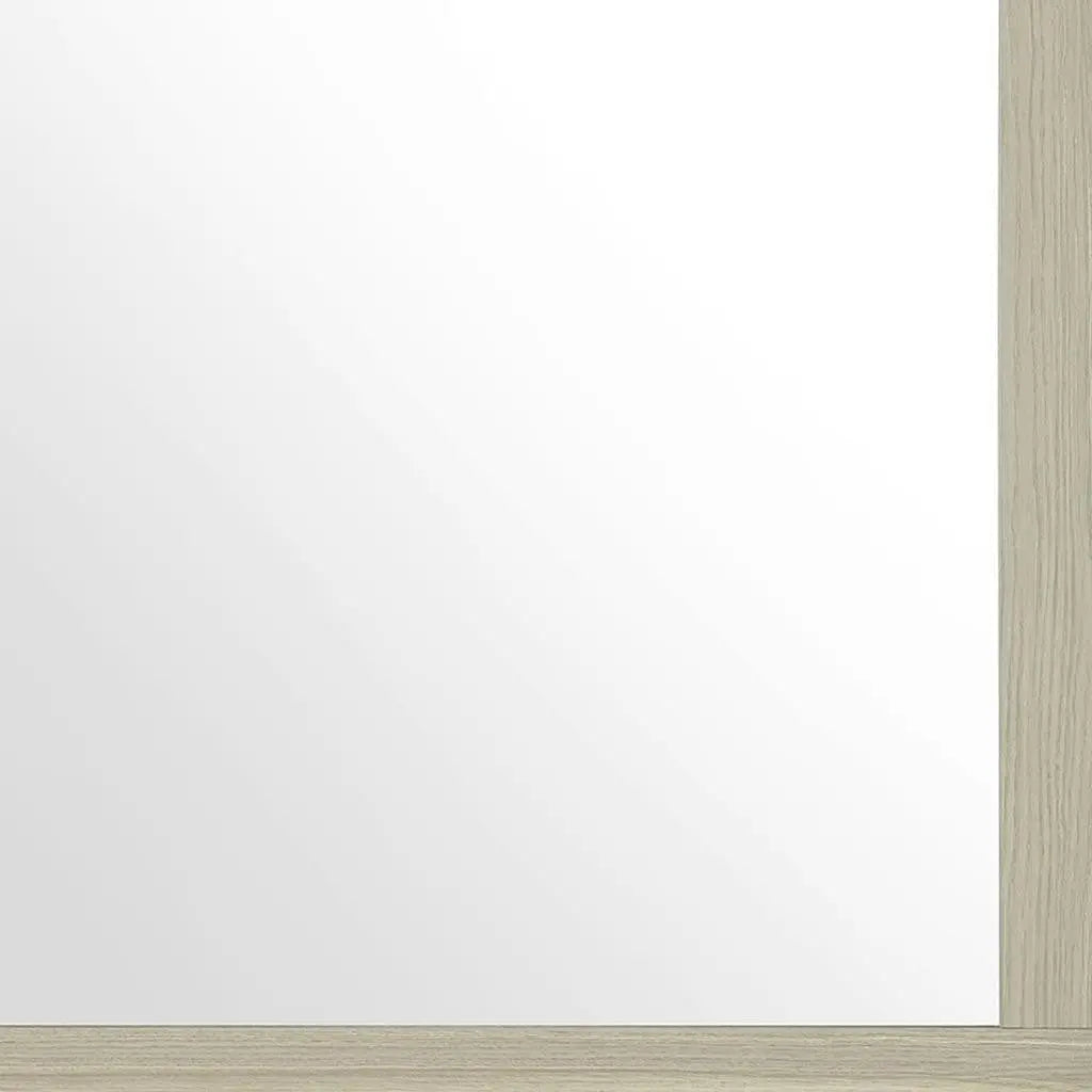 35" Natural Wood Square Frame Mounted Dresser Mirror Homeroots Bed & Bath