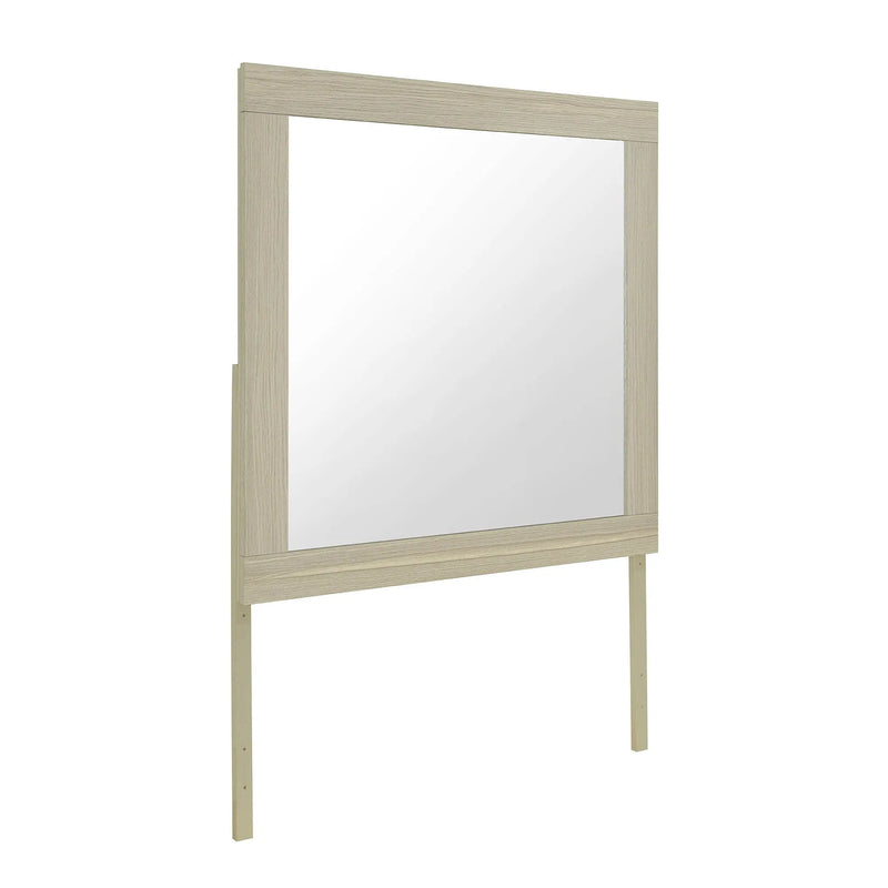 35" Natural Wood Square Frame Mounted Dresser Mirror Homeroots Bed & Bath
