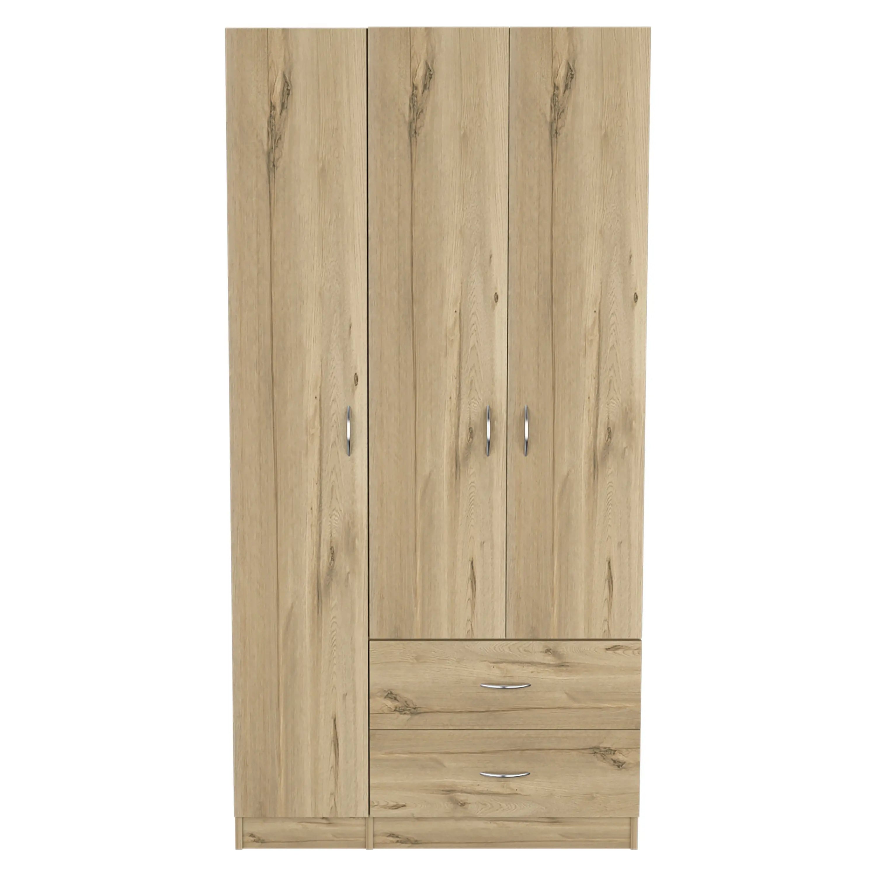 35" Oak Two Drawer Combo Dresser Homeroots Bed & Bath