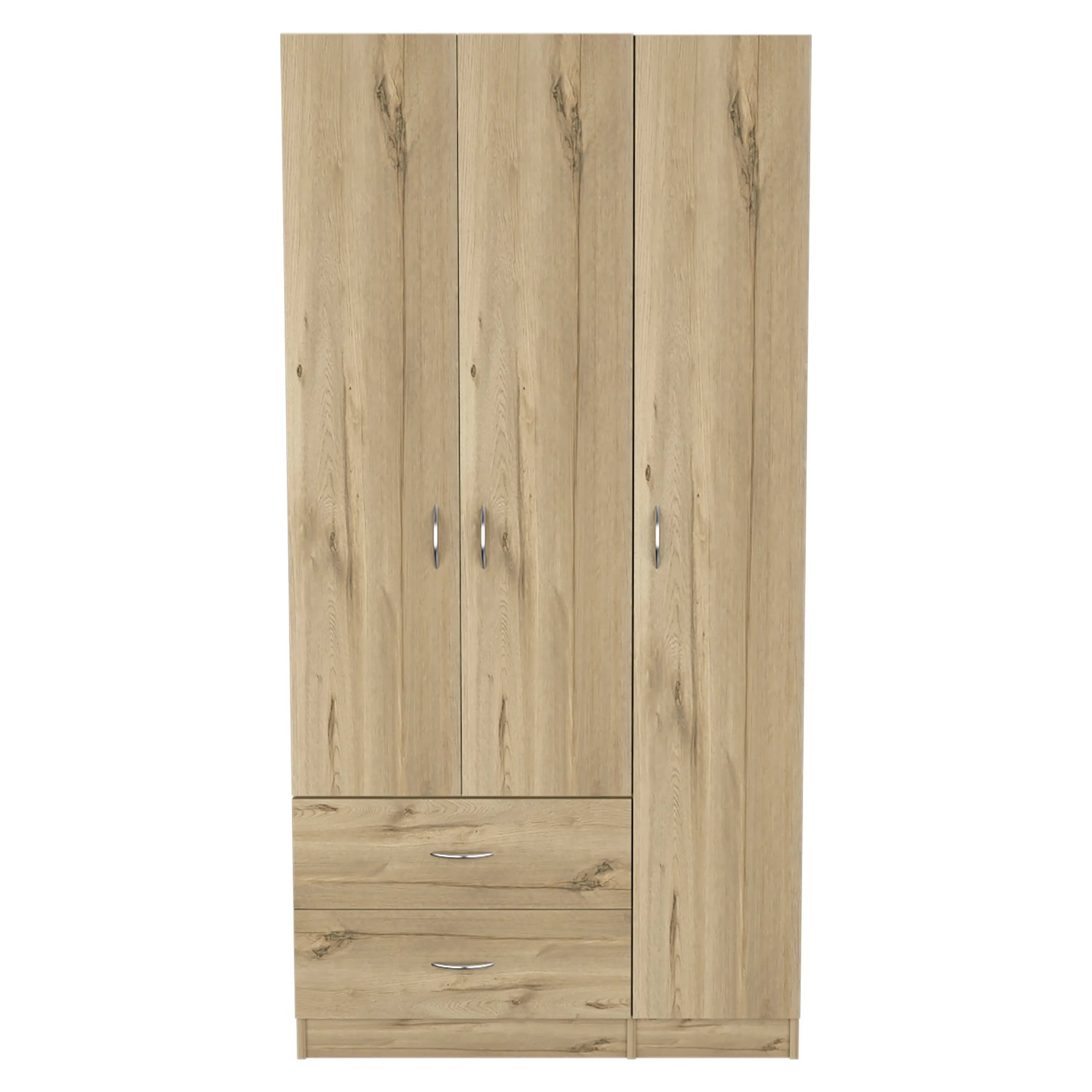 35" Oak Two Drawer Combo Dresser Homeroots Bed & Bath