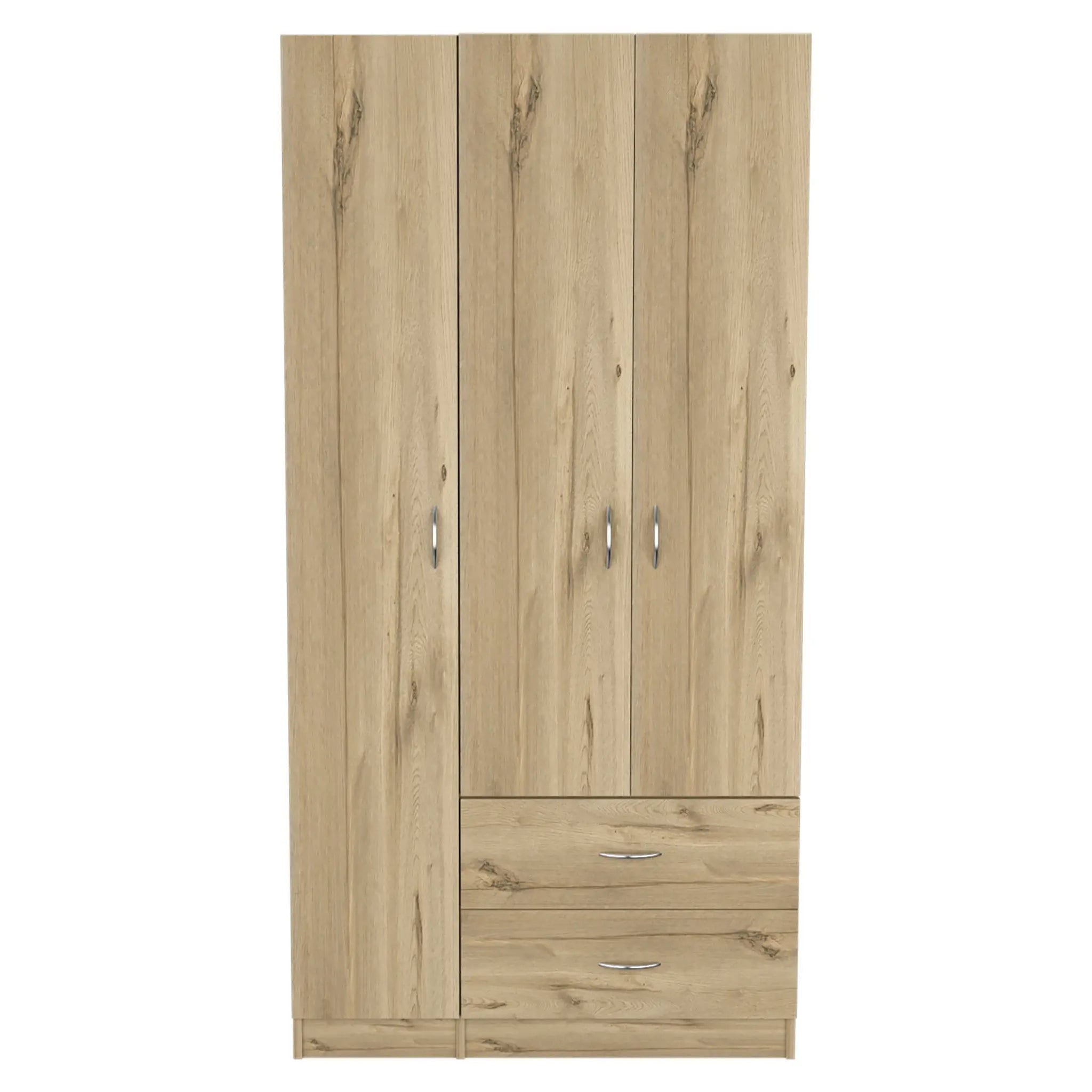 35" Oak Two Drawer Combo Dresser Homeroots Bed & Bath