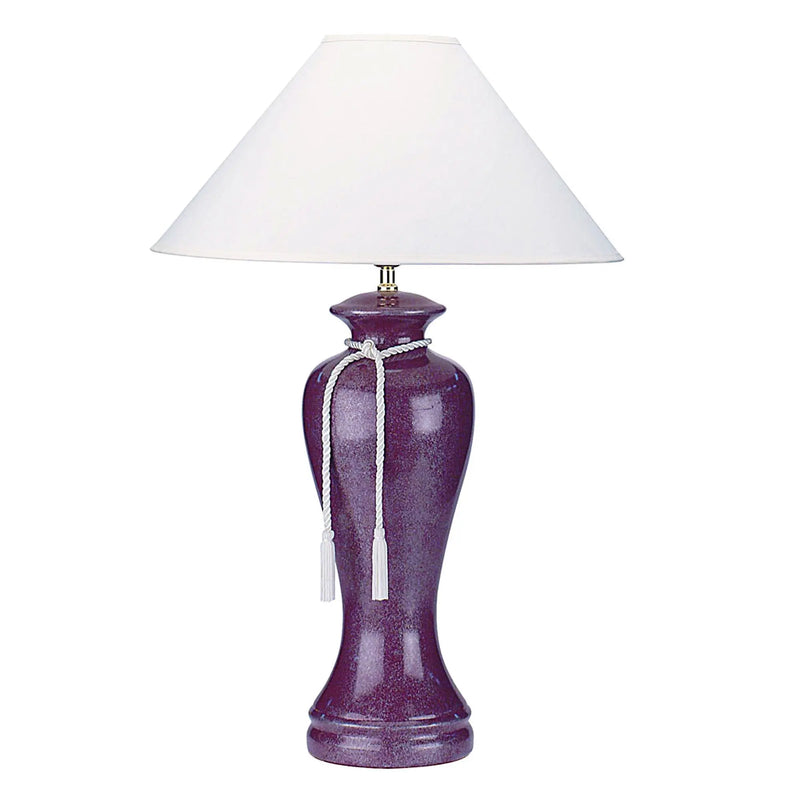 35" Red Burgundy Glaze Ceramic Urn Table Lamp With White Classic Empire Shade Homeroots Lighting