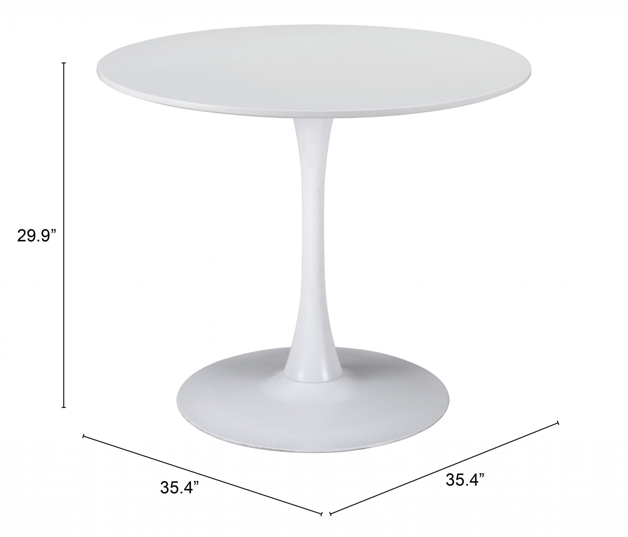 35" Steel Pedestal Base Dining Table - GreatEagleInc