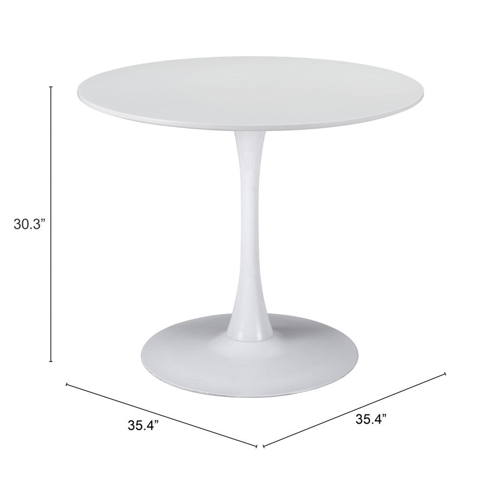 35" Steel Pedestal Base Dining Table - GreatEagleInc