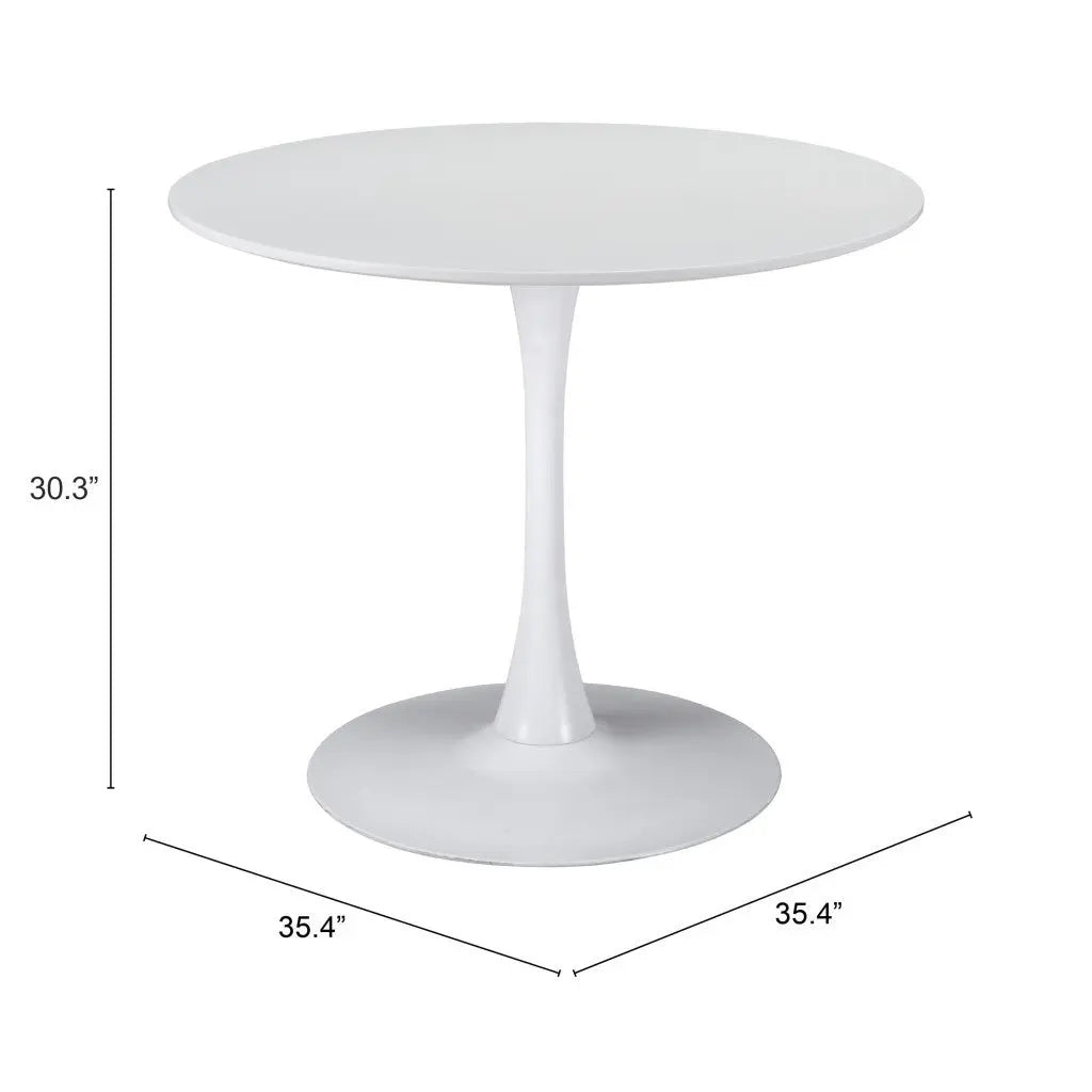 35" Steel Pedestal Base Dining Table - GreatEagleInc