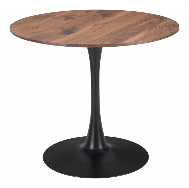 35" Steel Pedestal Base Dining Table Homeroots Kitchen & Dining