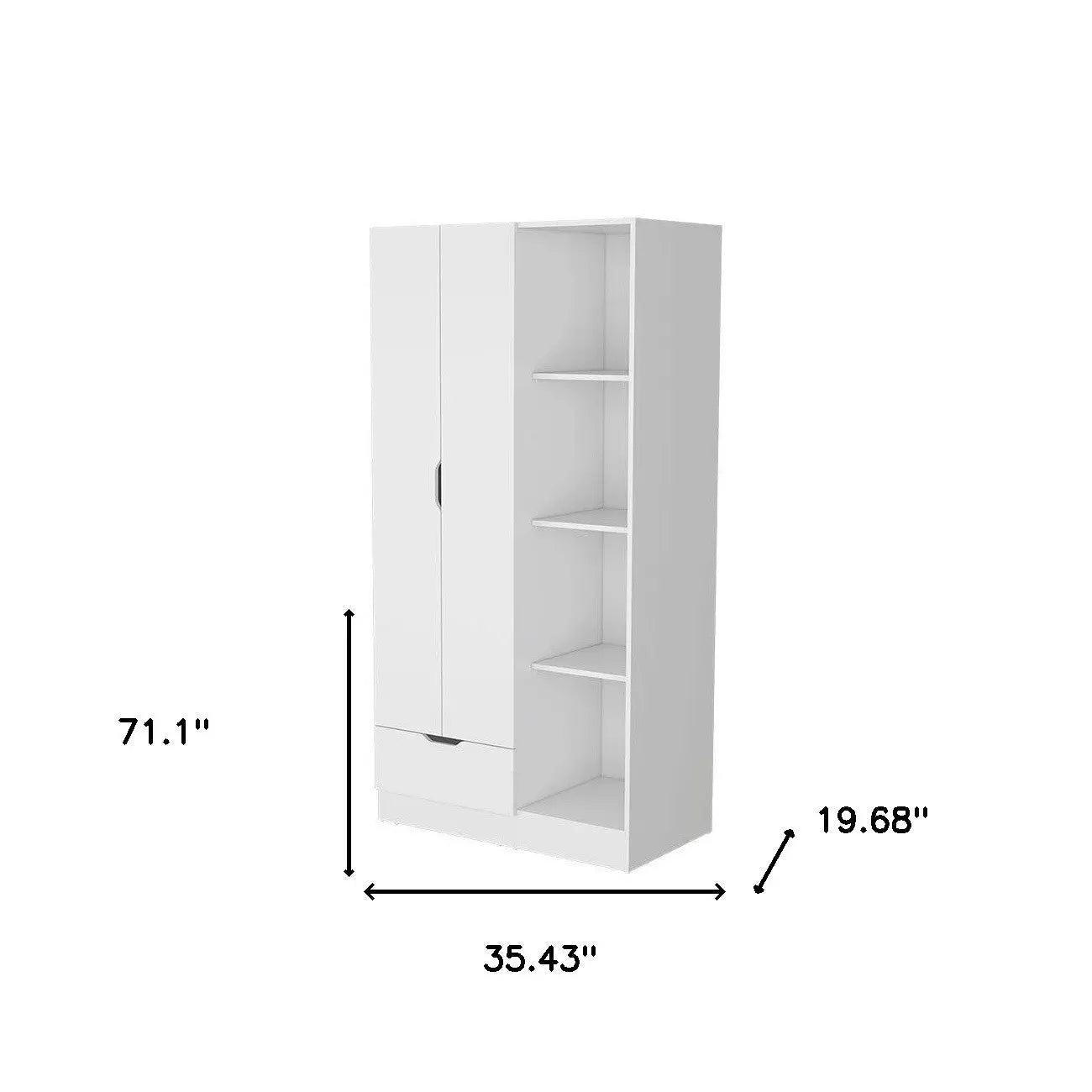 35" White Drawer Combo Dresser Homeroots Bed & Bath