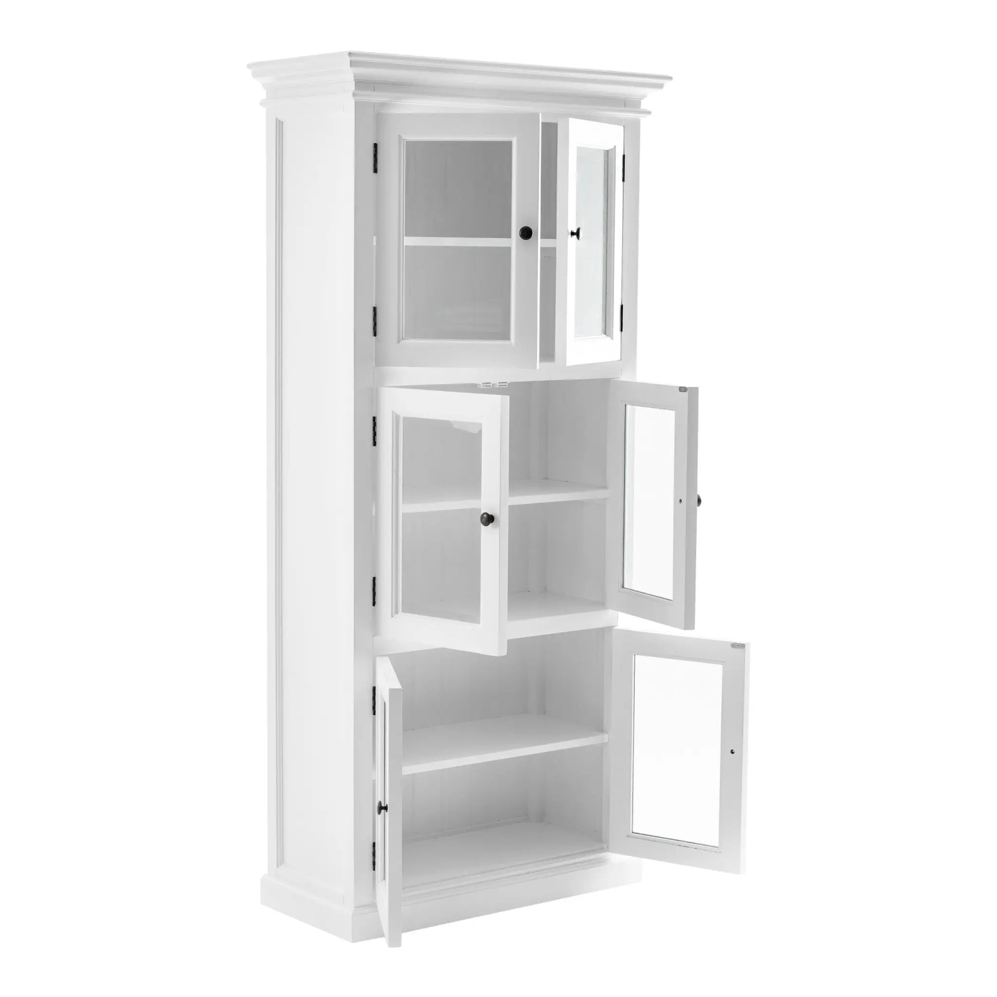 35" White Solid Wood Frame Standard Accent Cabinet With Six Shelves Homeroots Kitchen & Dining