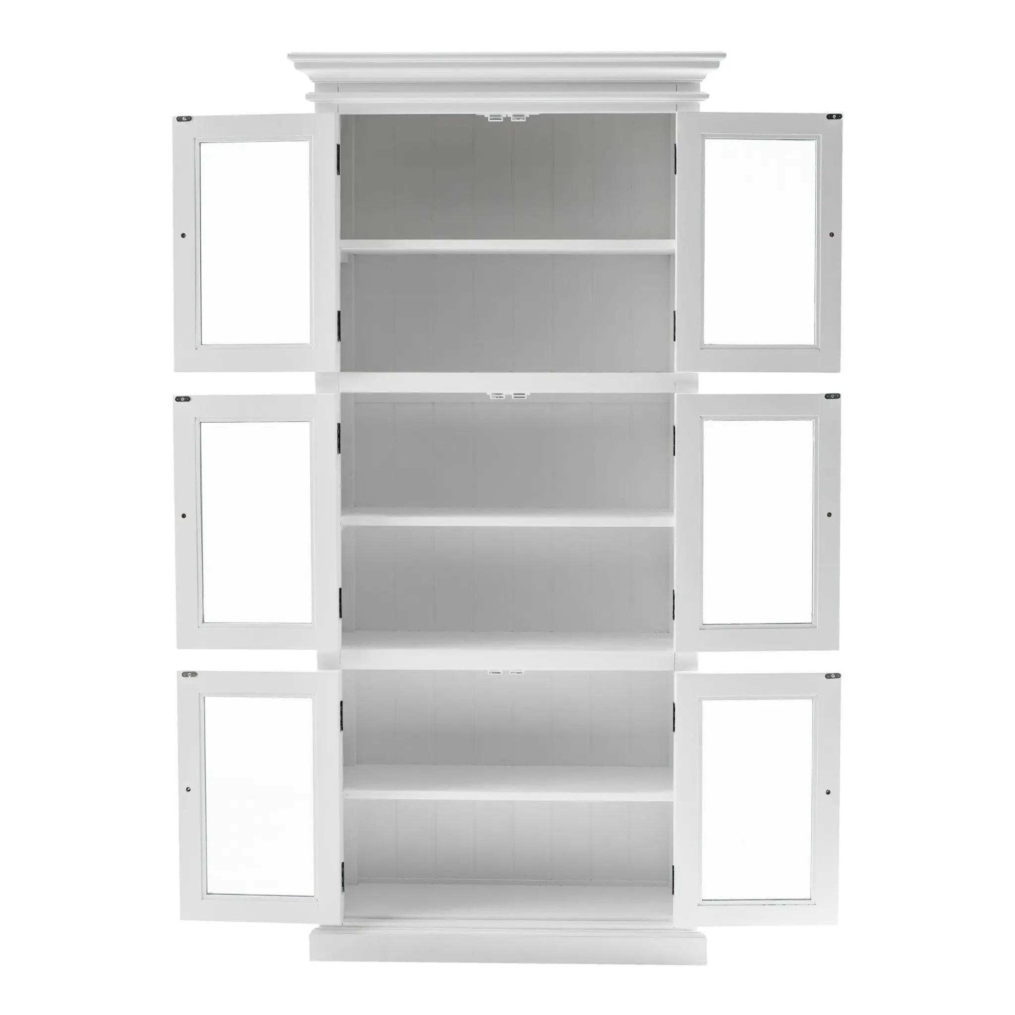 35" White Solid Wood Frame Standard Accent Cabinet With Six Shelves Homeroots Kitchen & Dining