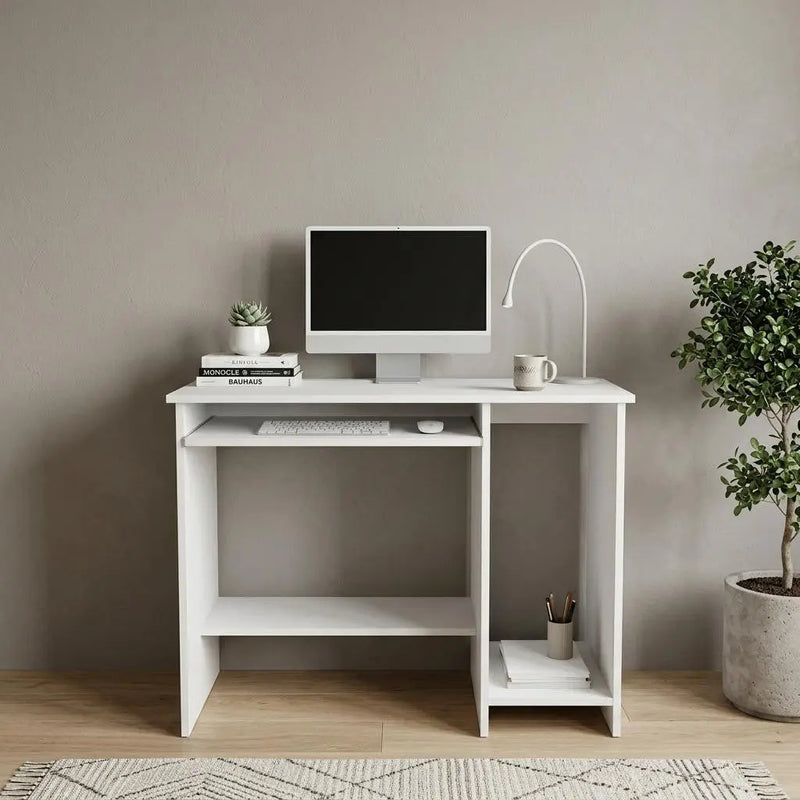 35" White Wood Computer Desk Homeroots Office