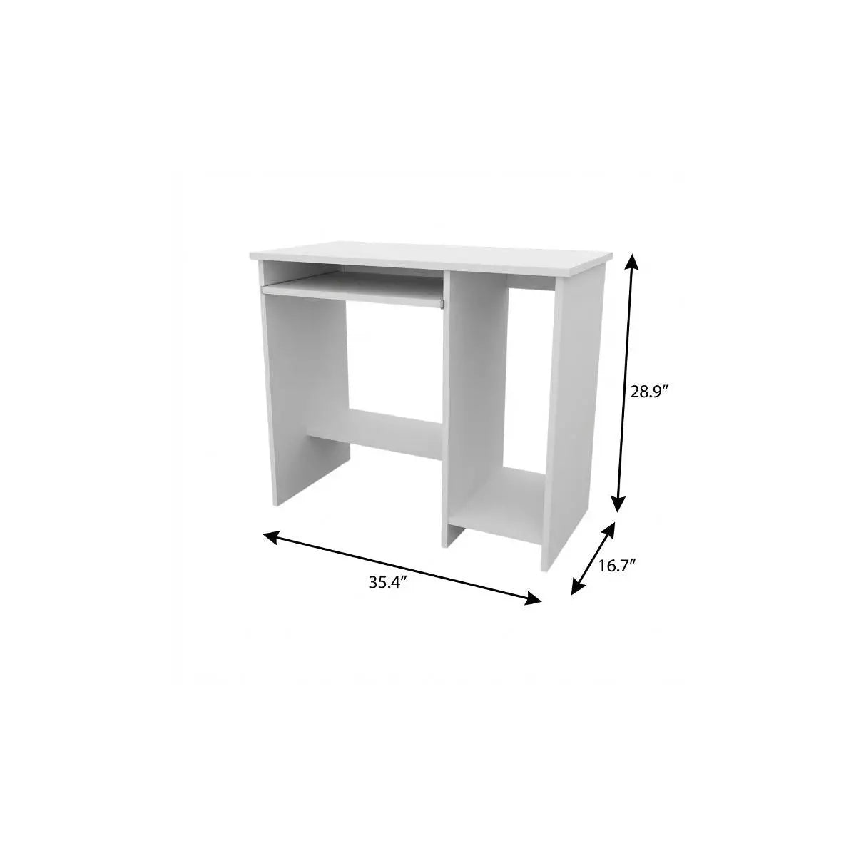 35" White Wood Computer Desk Homeroots Office