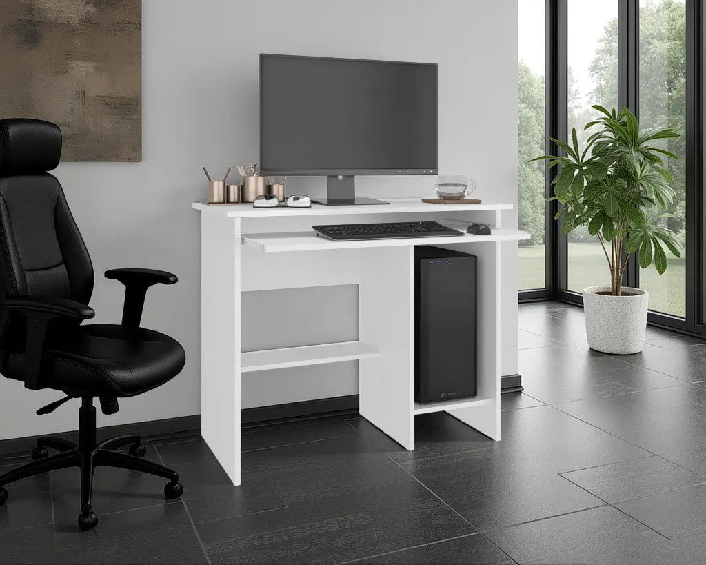 35" White Wood Computer Desk Homeroots Office
