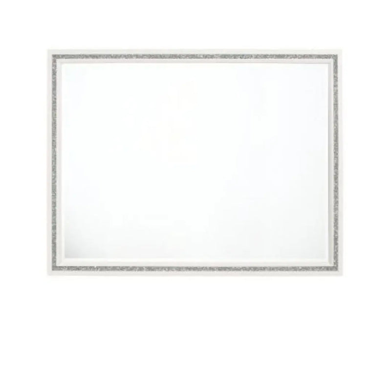 35" White Wood Framed Mounted Dresser Mirror Homeroots Bed & Bath