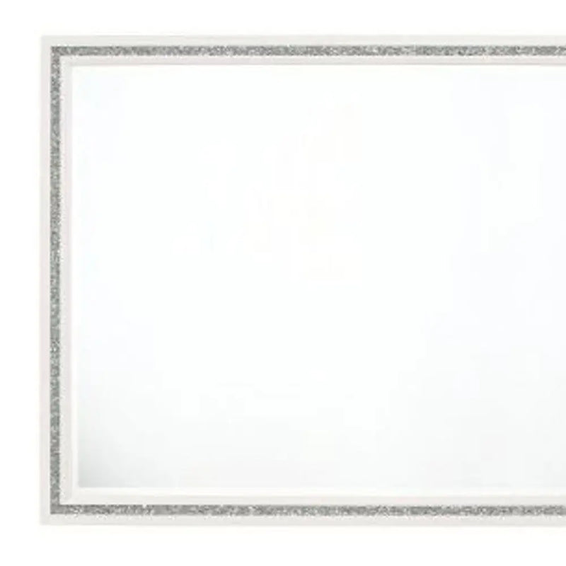 35" White Wood Framed Mounted Dresser Mirror Homeroots Bed & Bath