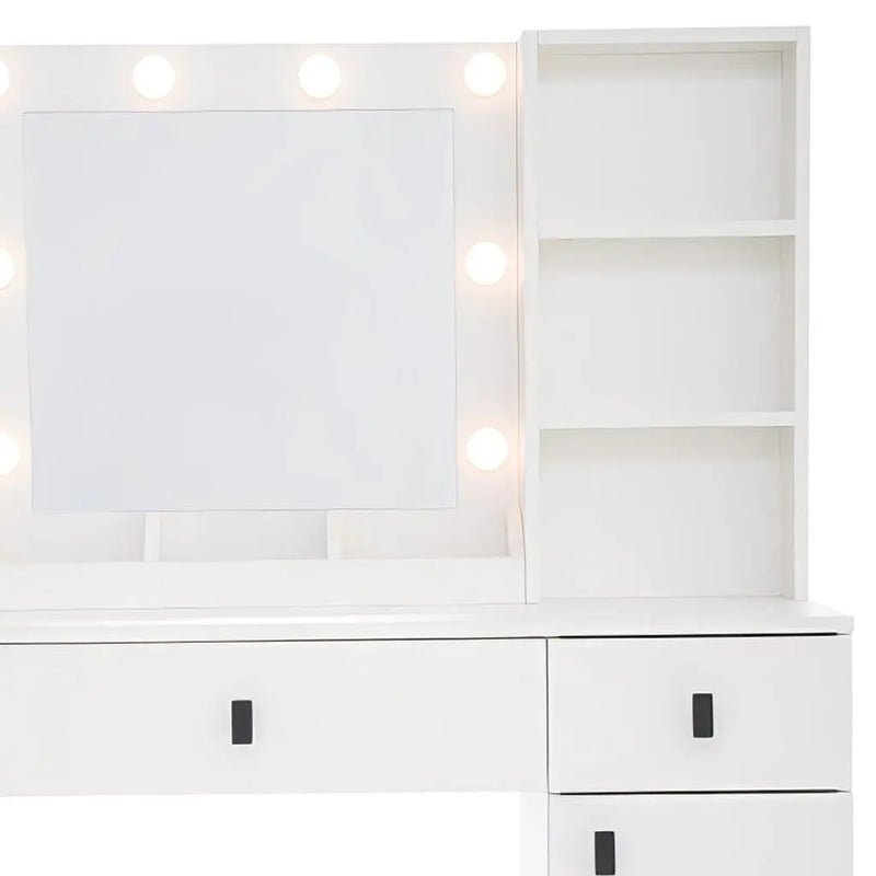 35" White Wood Lighted Two Drawer Dresser - GreatEagleInc