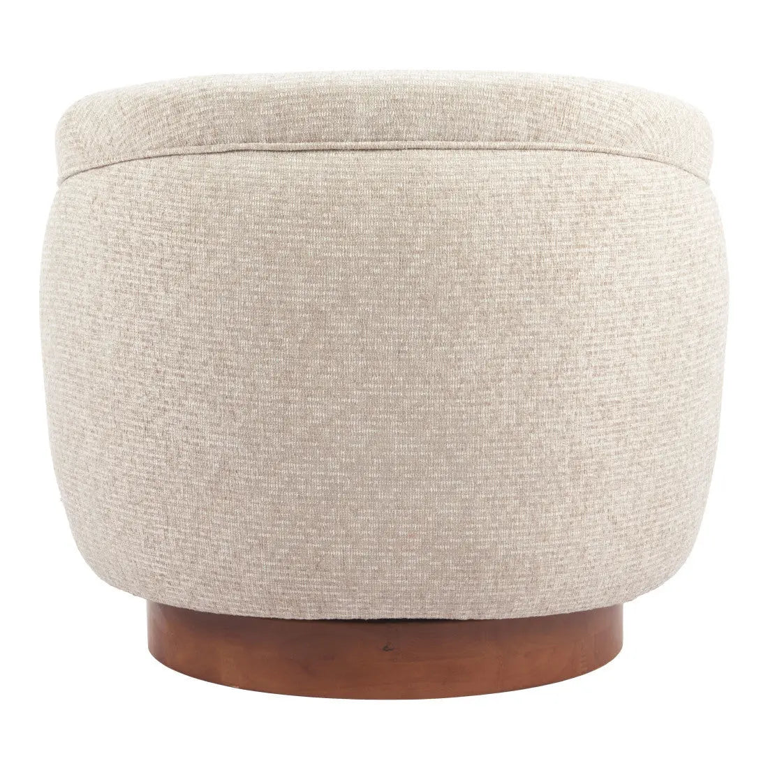 36" Beige Upholstered Swivel Arm Chair Homeroots Living Room