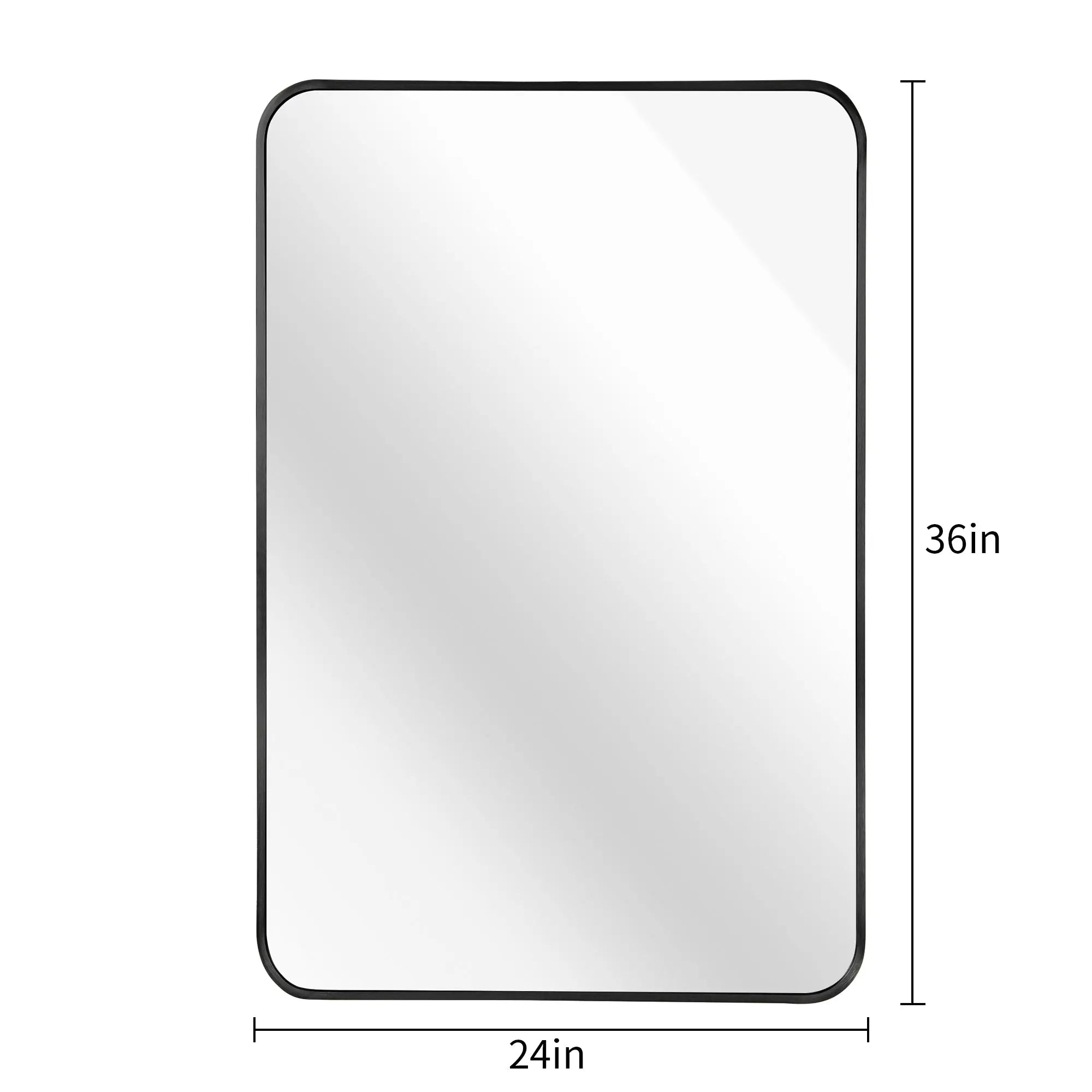 36" Black Aluminum Framed Accent Mirror Homeroots Bed & Bath