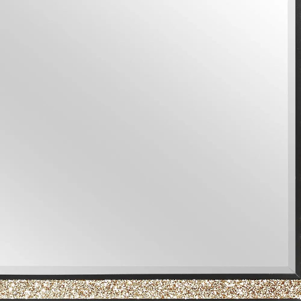 36" Black And Gold Faux Crystal And Wood Dresser Mount Framed Mirror Homeroots Bed & Bath