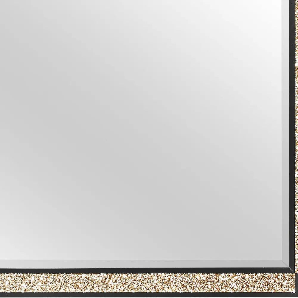36" Black And Gold Faux Crystal And Wood Dresser Mount Framed Mirror Homeroots Bed & Bath