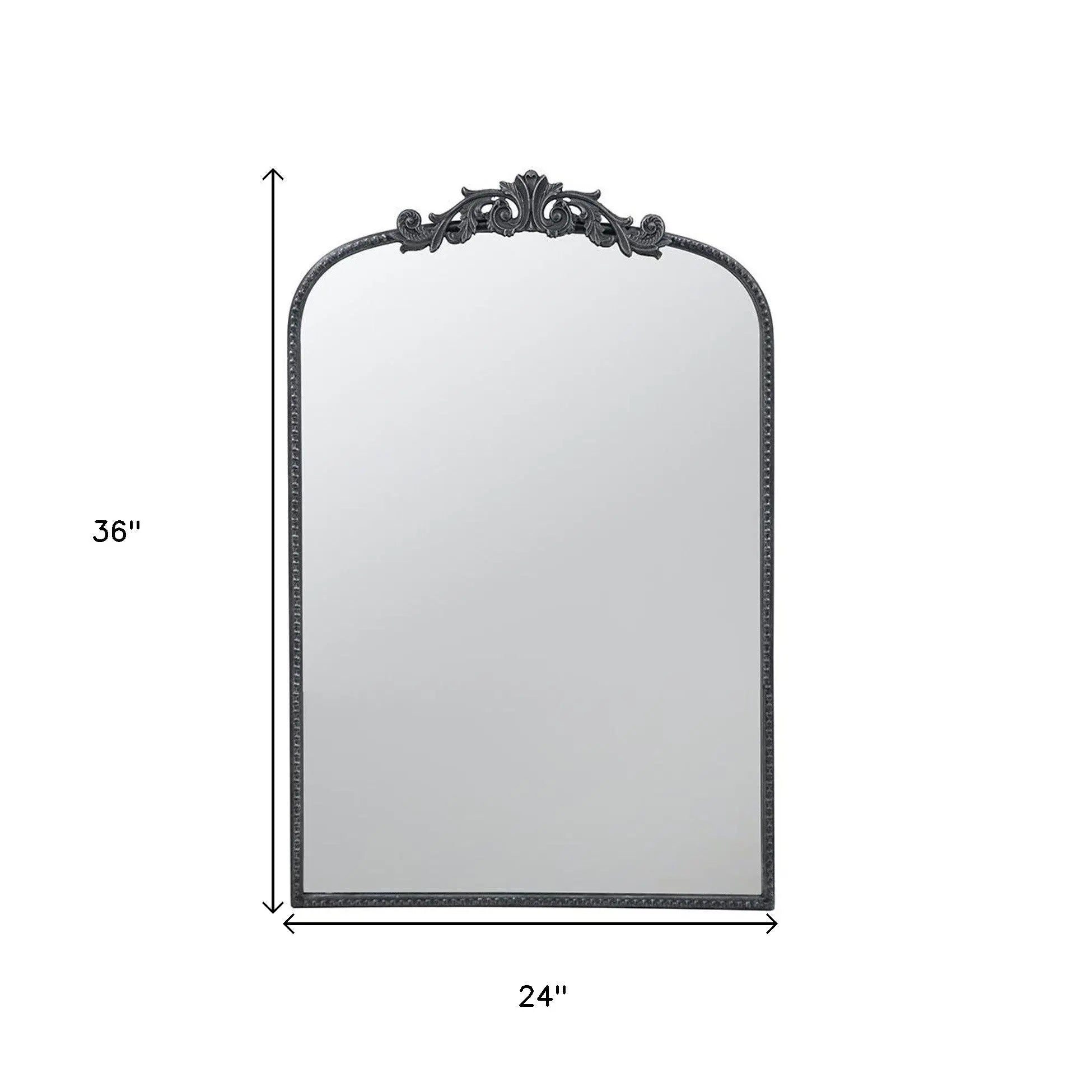 36" Black Arch Iron Framed Accent Mirror Homeroots Bed & Bath