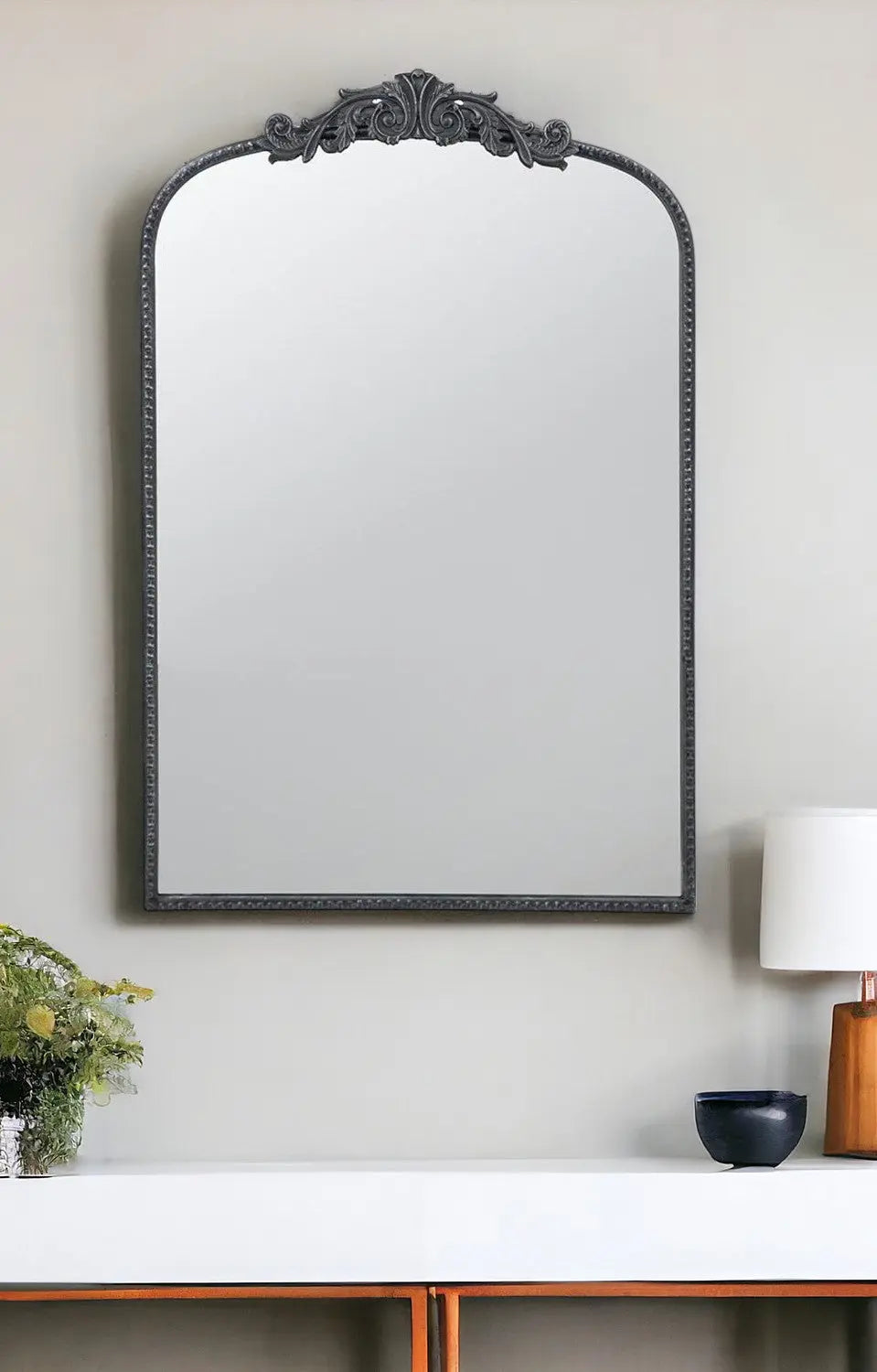 36" Black Arch Iron Framed Accent Mirror Homeroots Bed & Bath