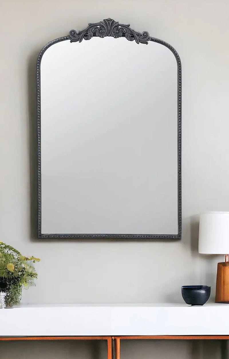36" Black Arch Iron Framed Accent Mirror Homeroots Bed & Bath