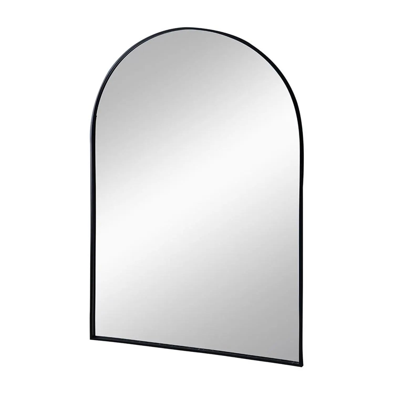 36" Black Arch Metal Framed Accent Mirror Homeroots Bed & Bath