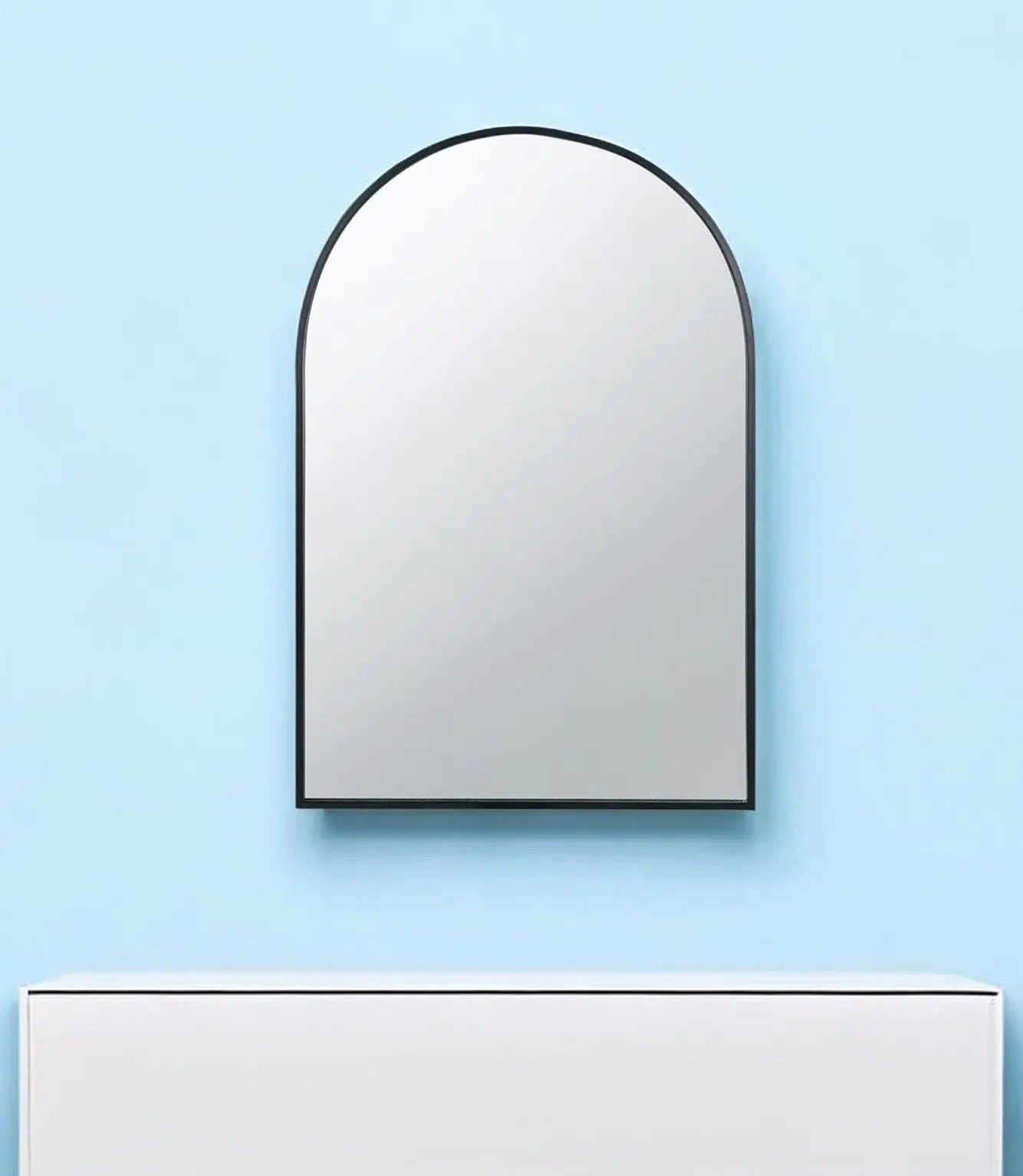 36" Black Arch Metal Framed Accent Mirror Homeroots Bed & Bath