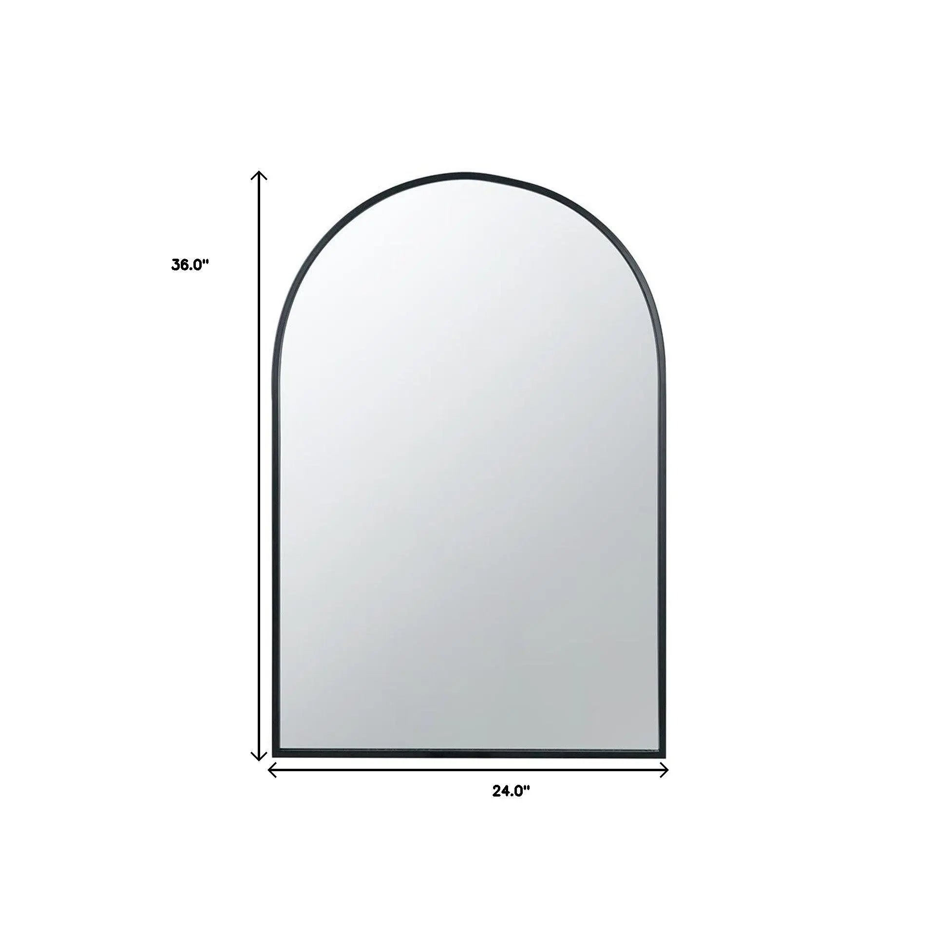 36" Black Arch Metal Framed Accent Mirror Homeroots Bed & Bath