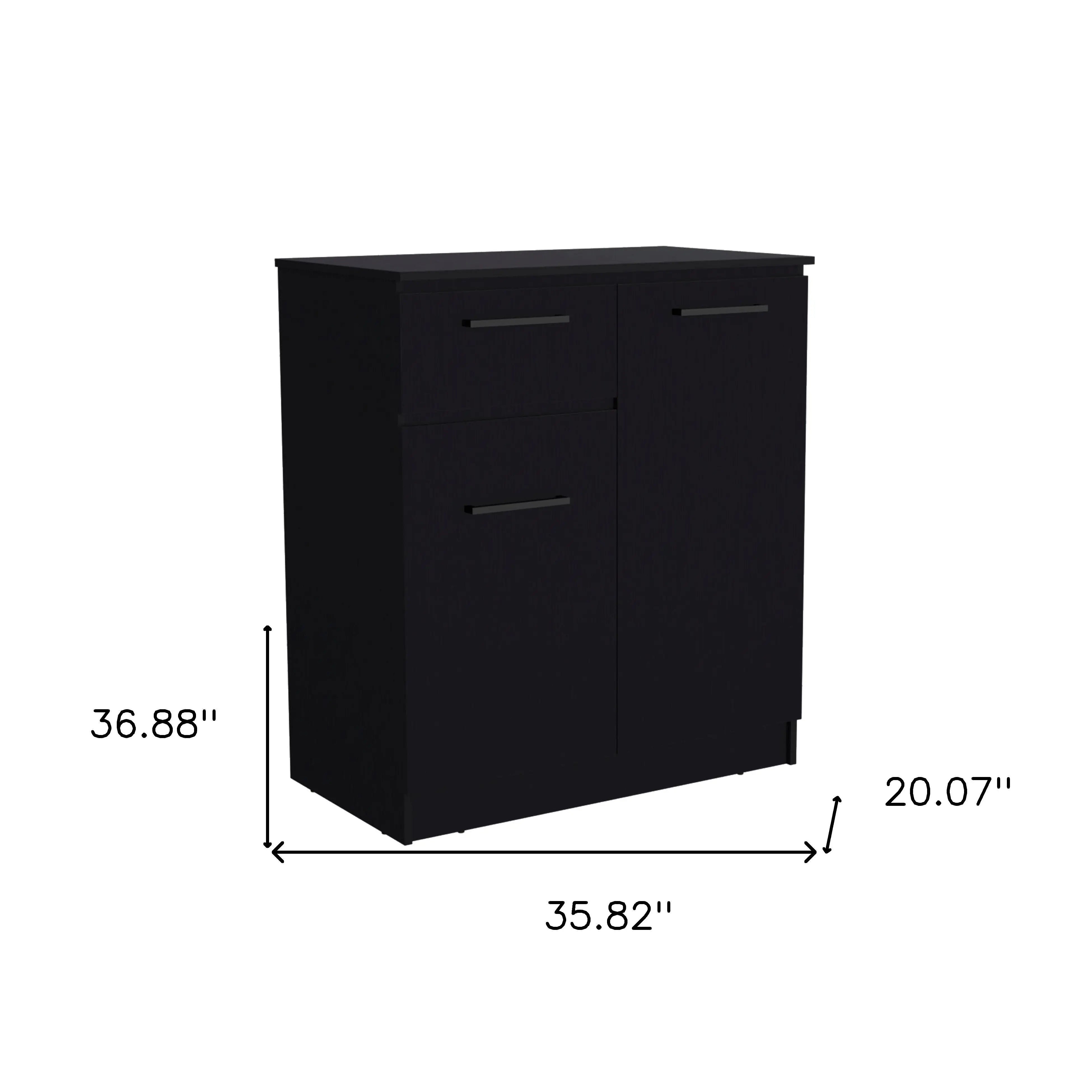 36" Black Drawer Combo Dresser Homeroots Bed & Bath