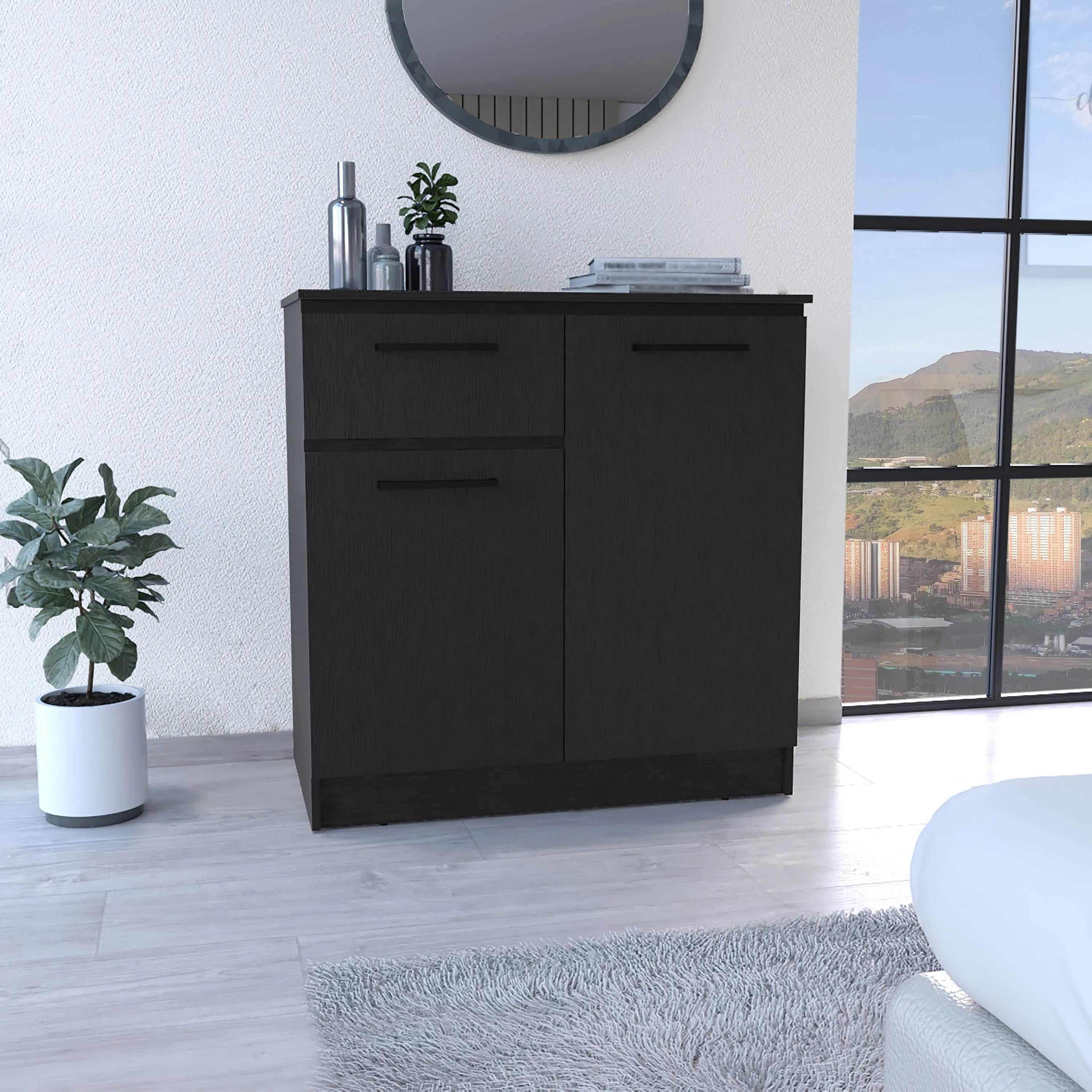 36" Black Drawer Combo Dresser Homeroots Bed & Bath