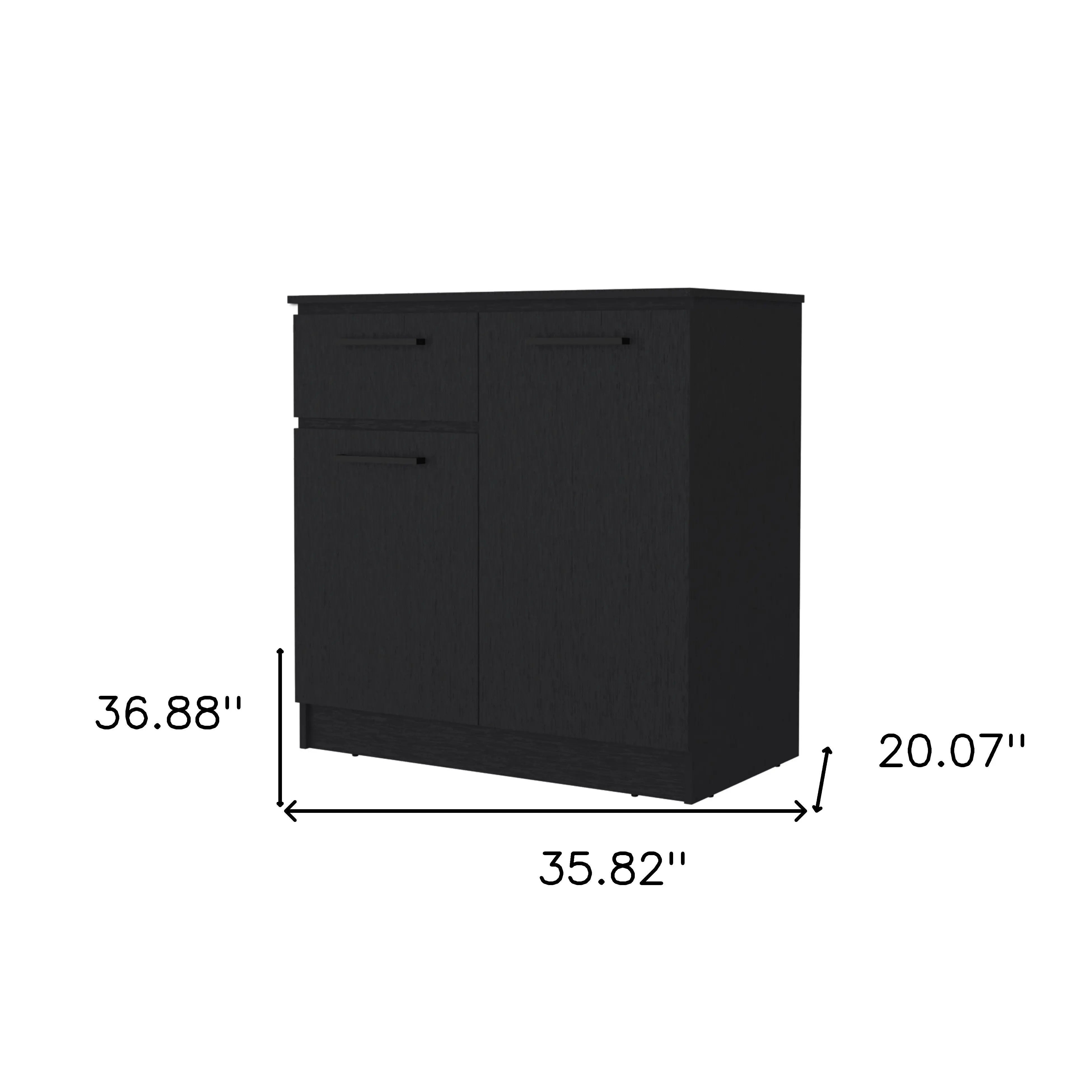 36" Black Drawer Dresser Homeroots Bed & Bath