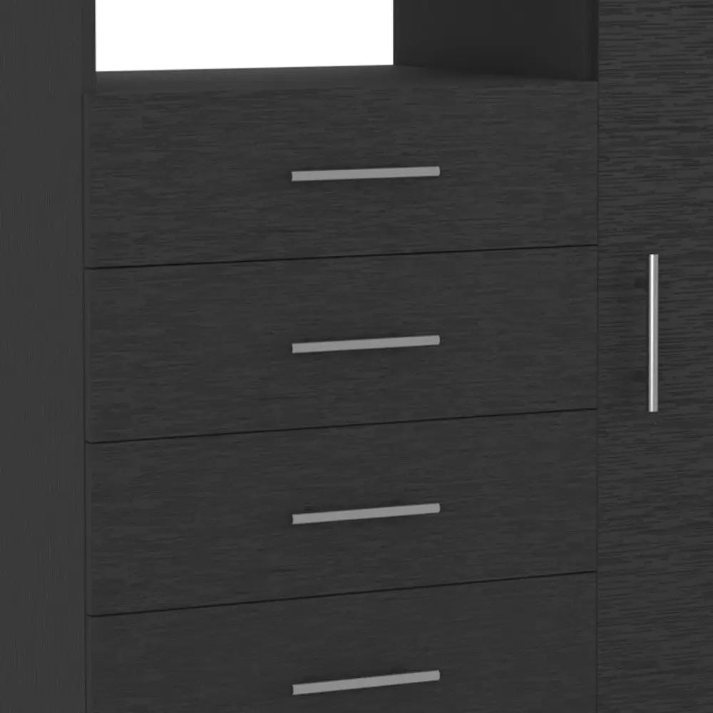 36" Black Four Drawer Combo Dresser Homeroots Bed & Bath
