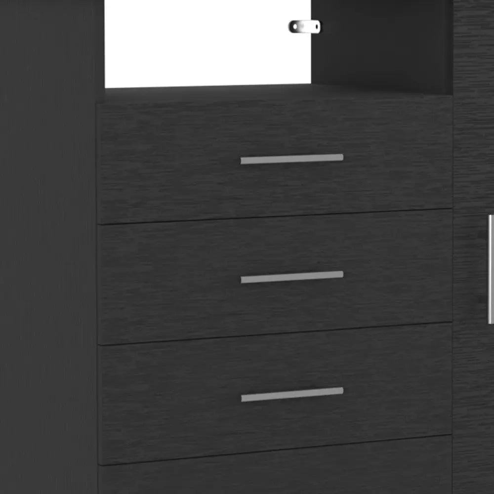36" Black Four Drawer Combo Dresser Homeroots Bed & Bath