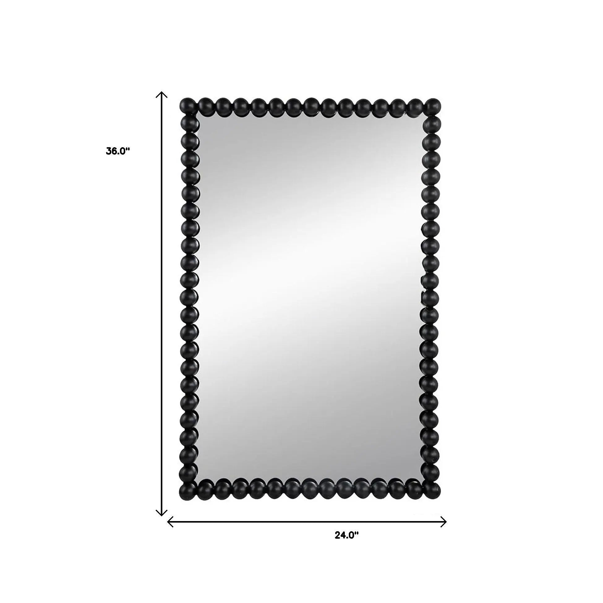 36" Black Iron Framed Accent Mirror Homeroots Bed & Bath