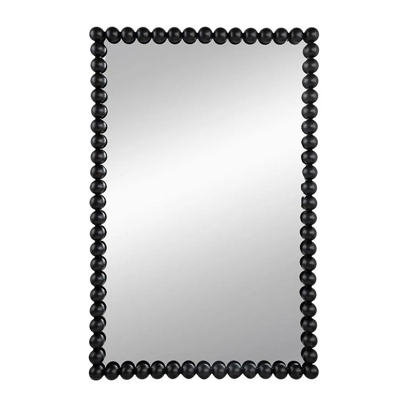 36" Black Iron Framed Accent Mirror Homeroots Bed & Bath