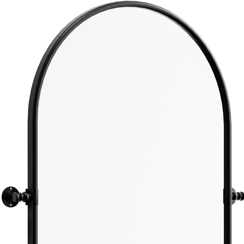 36" Black Metal Arch Framed Accent Mirror Homeroots Bed & Bath