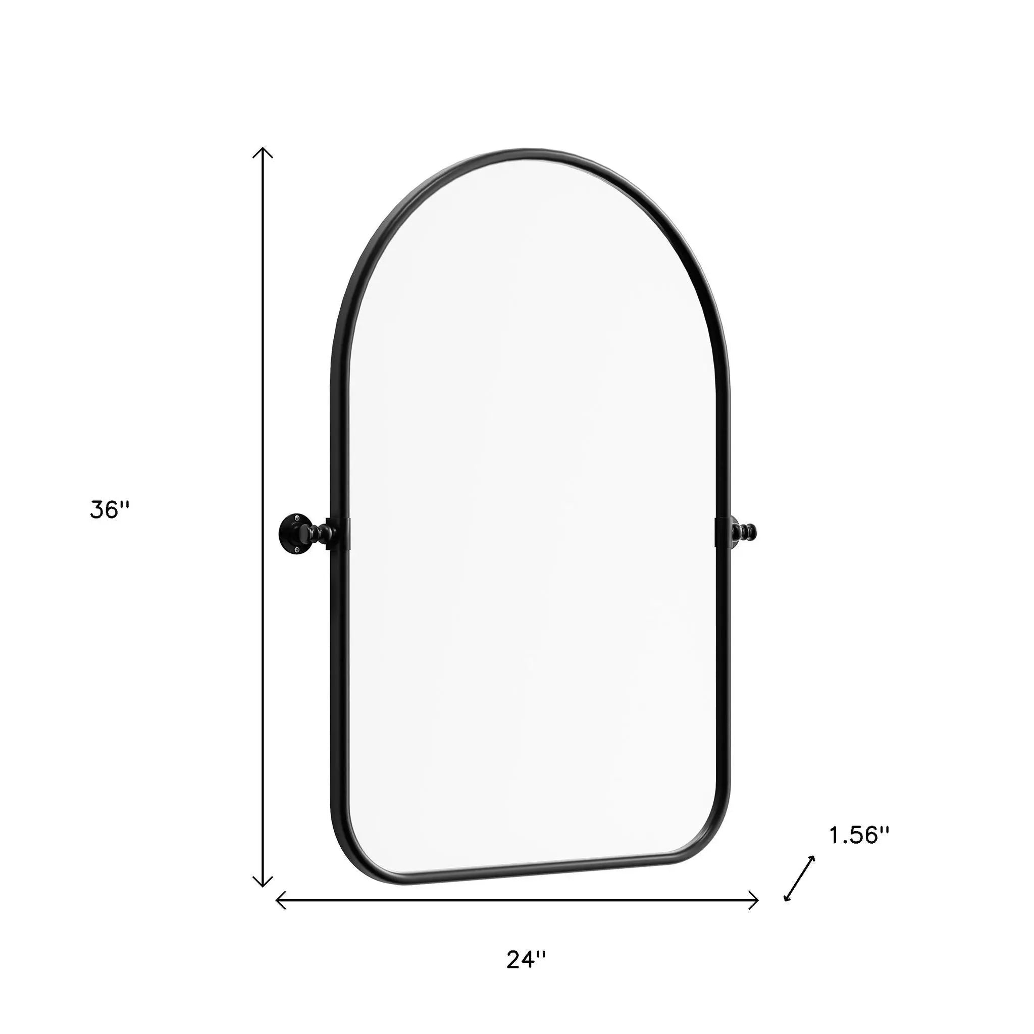 36" Black Metal Arch Framed Accent Mirror Homeroots Bed & Bath