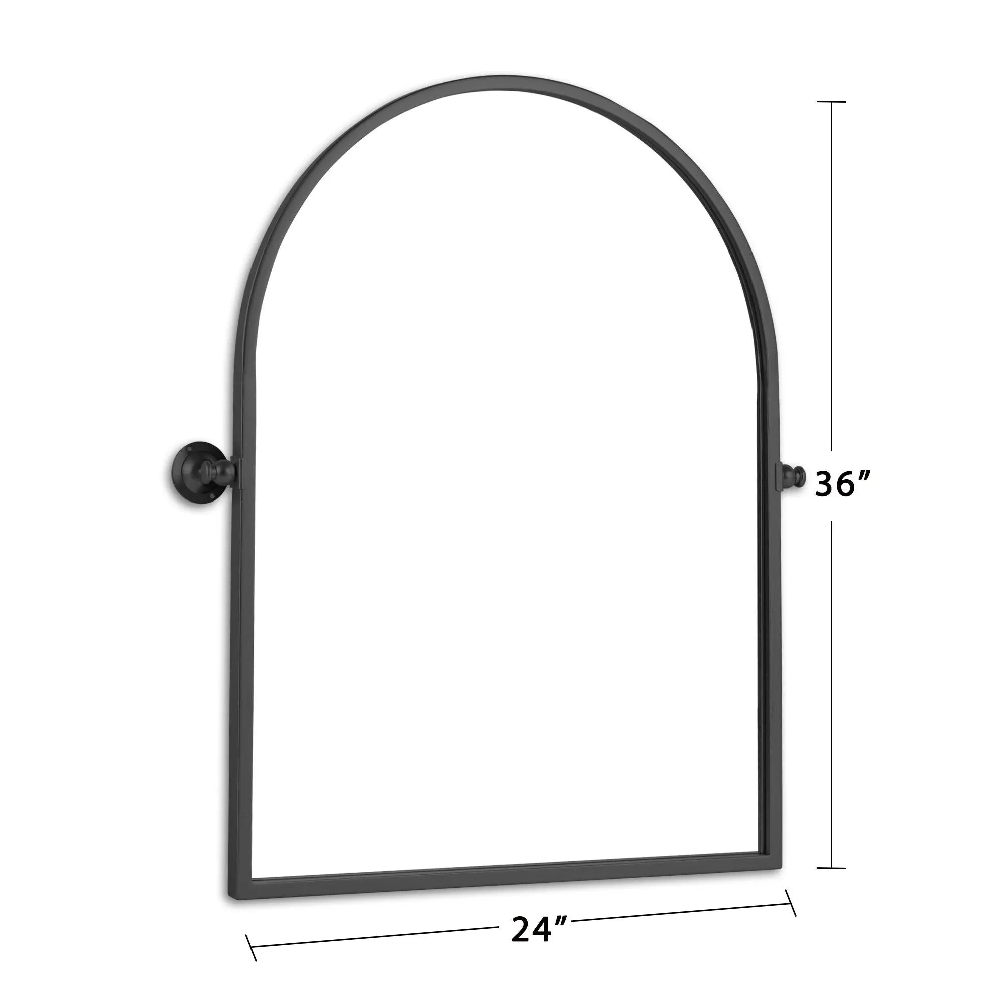 36" Black Metal Arch Tilting Framed Accent Mirror Homeroots Bed & Bath