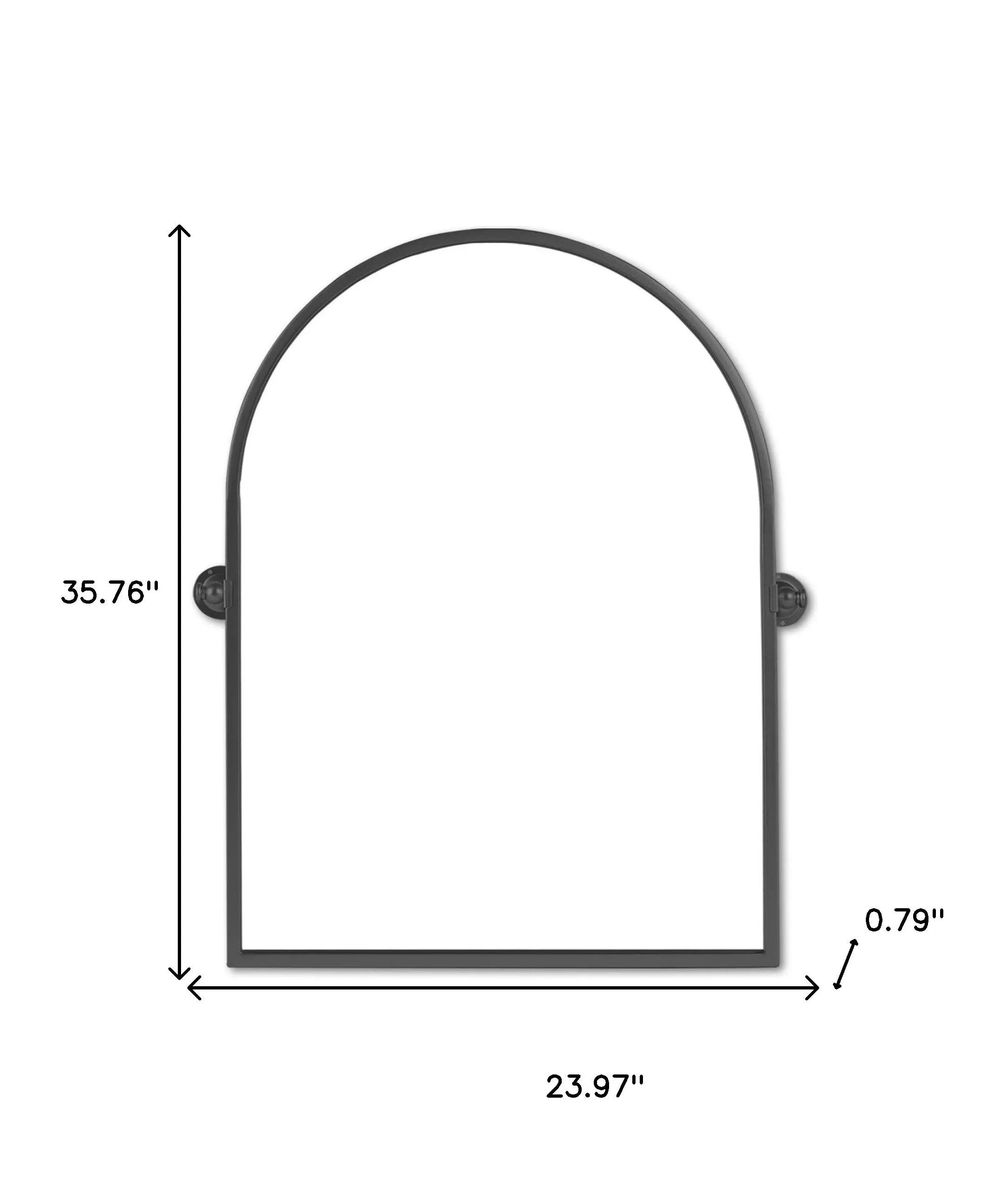 36" Black Metal Arch Tilting Framed Accent Mirror Homeroots Bed & Bath