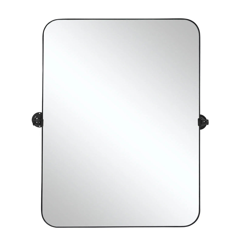 36" Black Metal Tilting Framed Accent Mirror Homeroots Bed & Bath