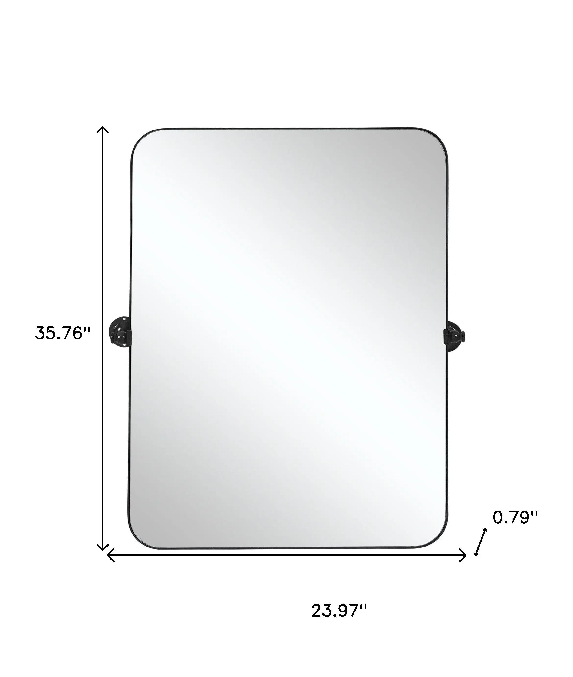 36" Black Metal Tilting Framed Accent Mirror Homeroots Bed & Bath