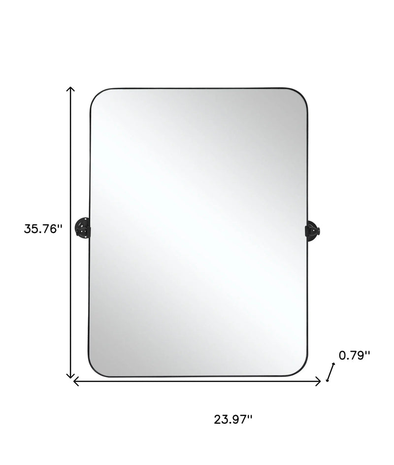 36" Black Metal Tilting Framed Accent Mirror Homeroots Bed & Bath