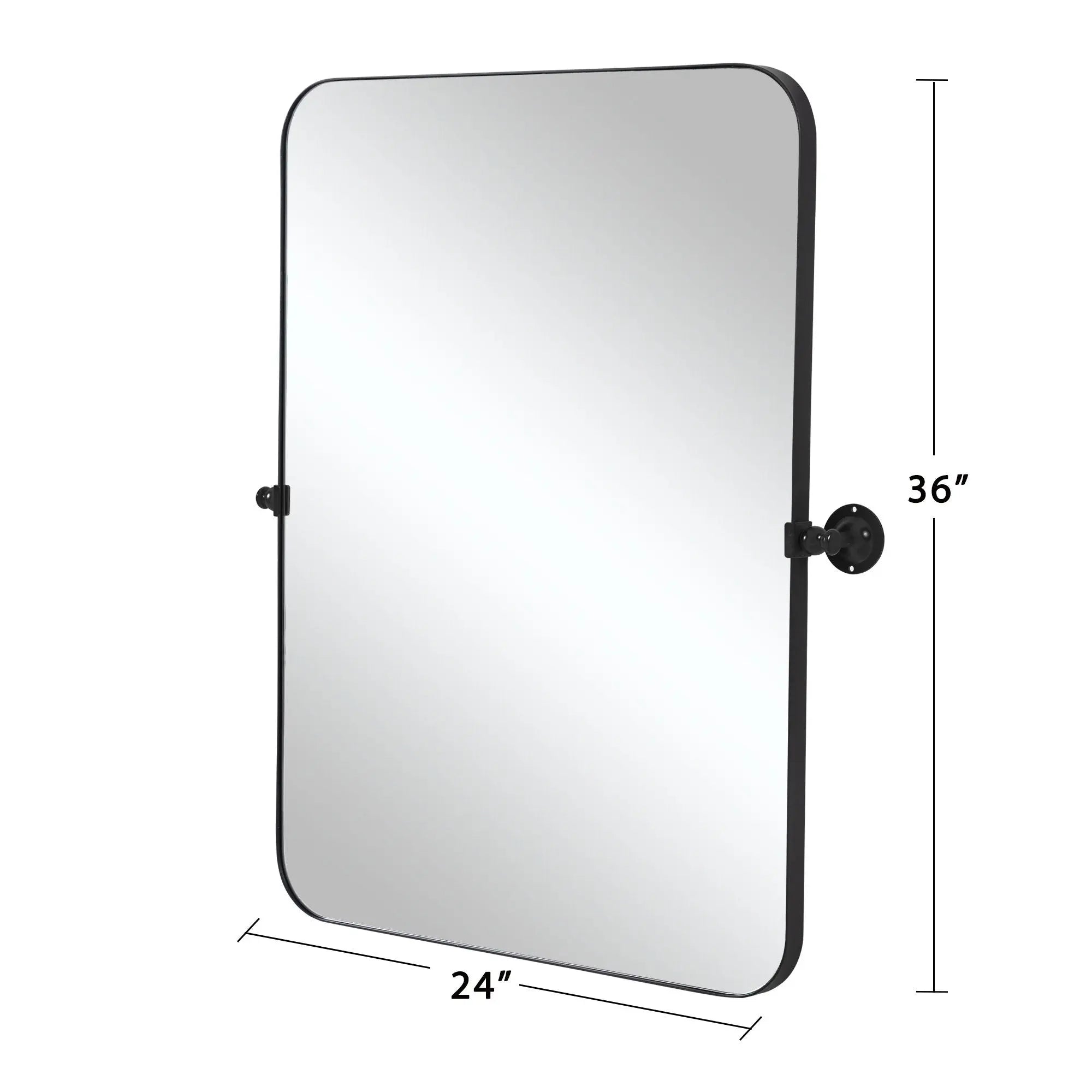36" Black Metal Tilting Framed Accent Mirror Homeroots Bed & Bath