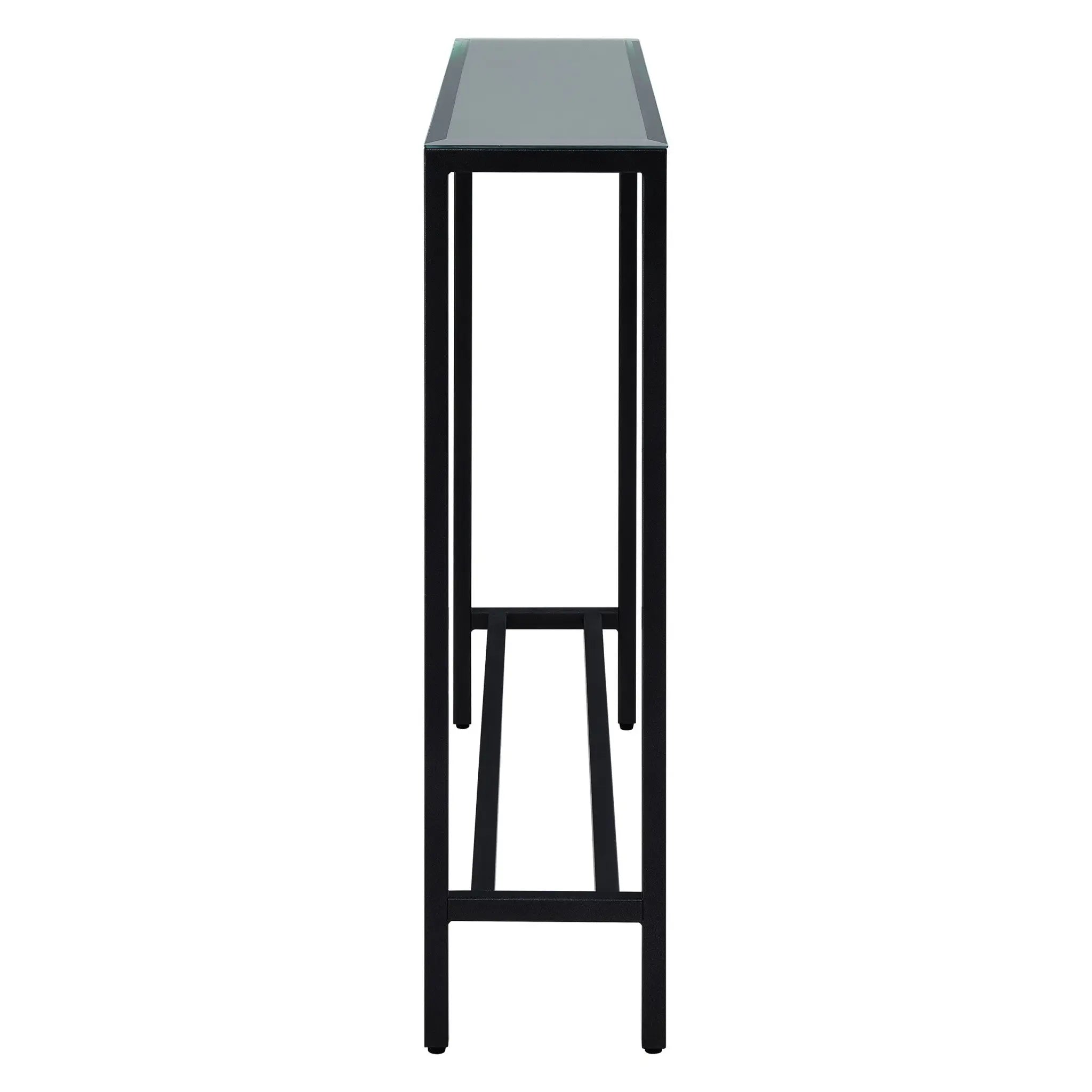 36" Black Mirrored Glass Console Table Homeroots Living Room