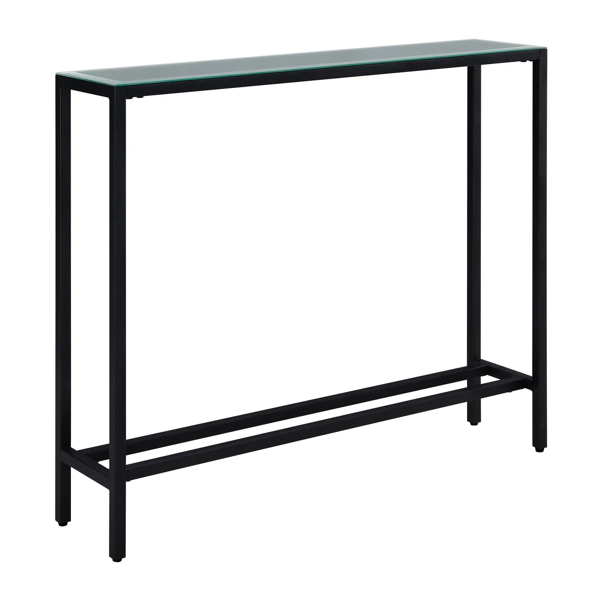 36" Black Mirrored Glass Console Table Homeroots Living Room
