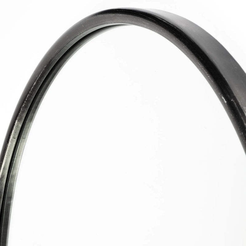 36" Black Oval Metal Framed Accent Mirror Homeroots Bed & Bath